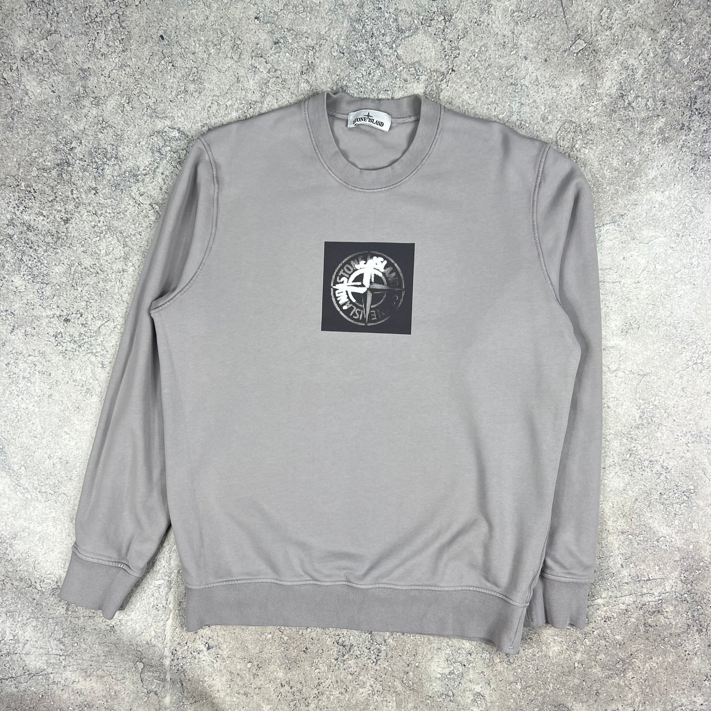 Stone Island Grey Graphic Logo Sweatshirt XL 24”