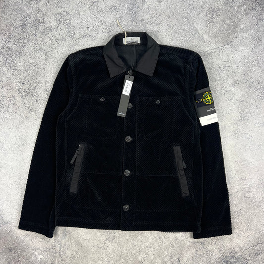 Stone Island Black Corduroy 400 Jacket Small 21.25” BNWT