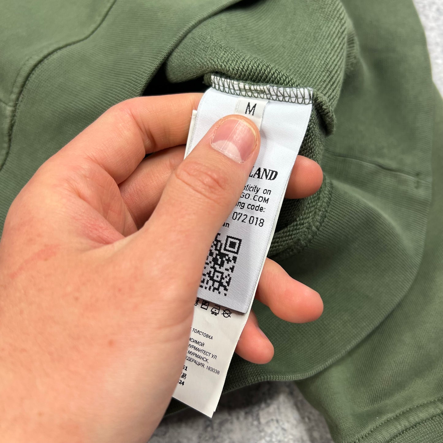 Stone Island Green Zip Pocket Sweatshirt Medium 22”