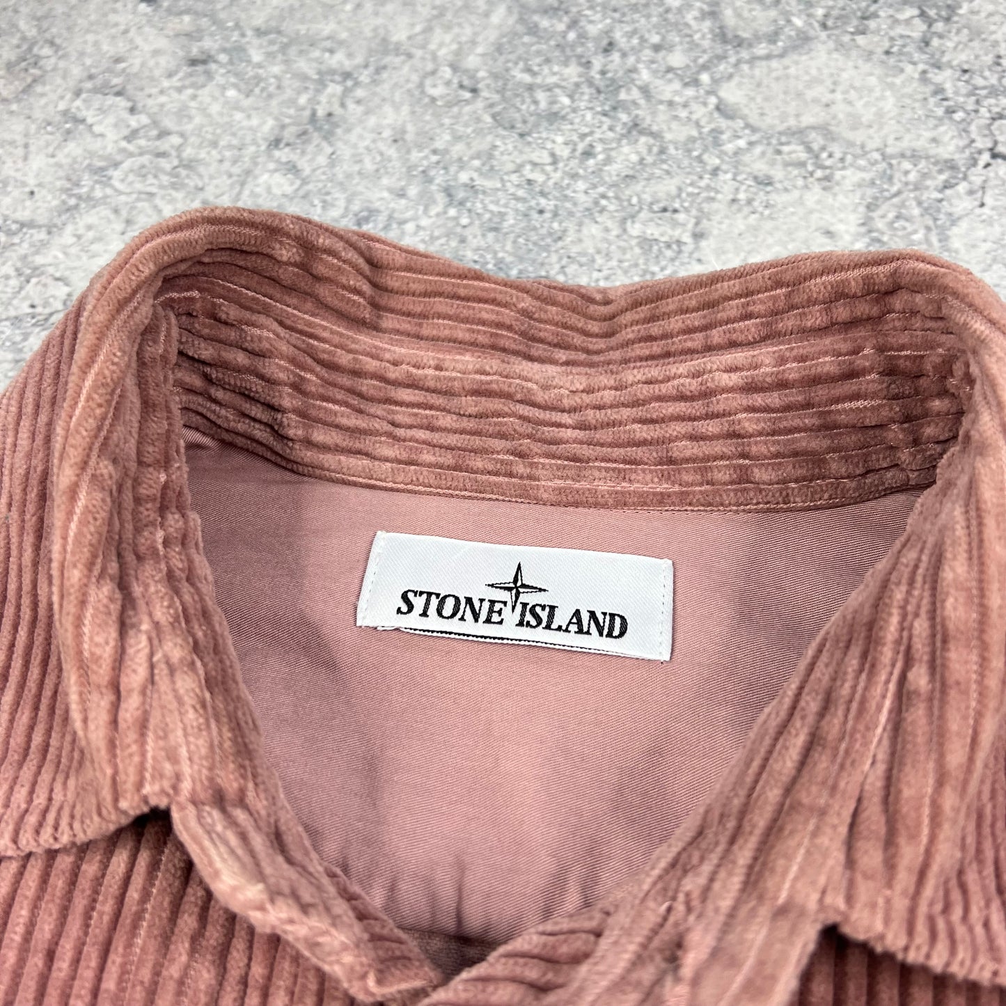 Stone Island Rose Pink Corduroy Overshirt Small 21.25”