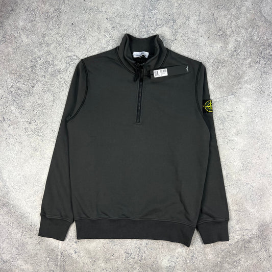 Stone Island Dark Grey Quarter Zip Sweatshirt Medium 22” BNWT