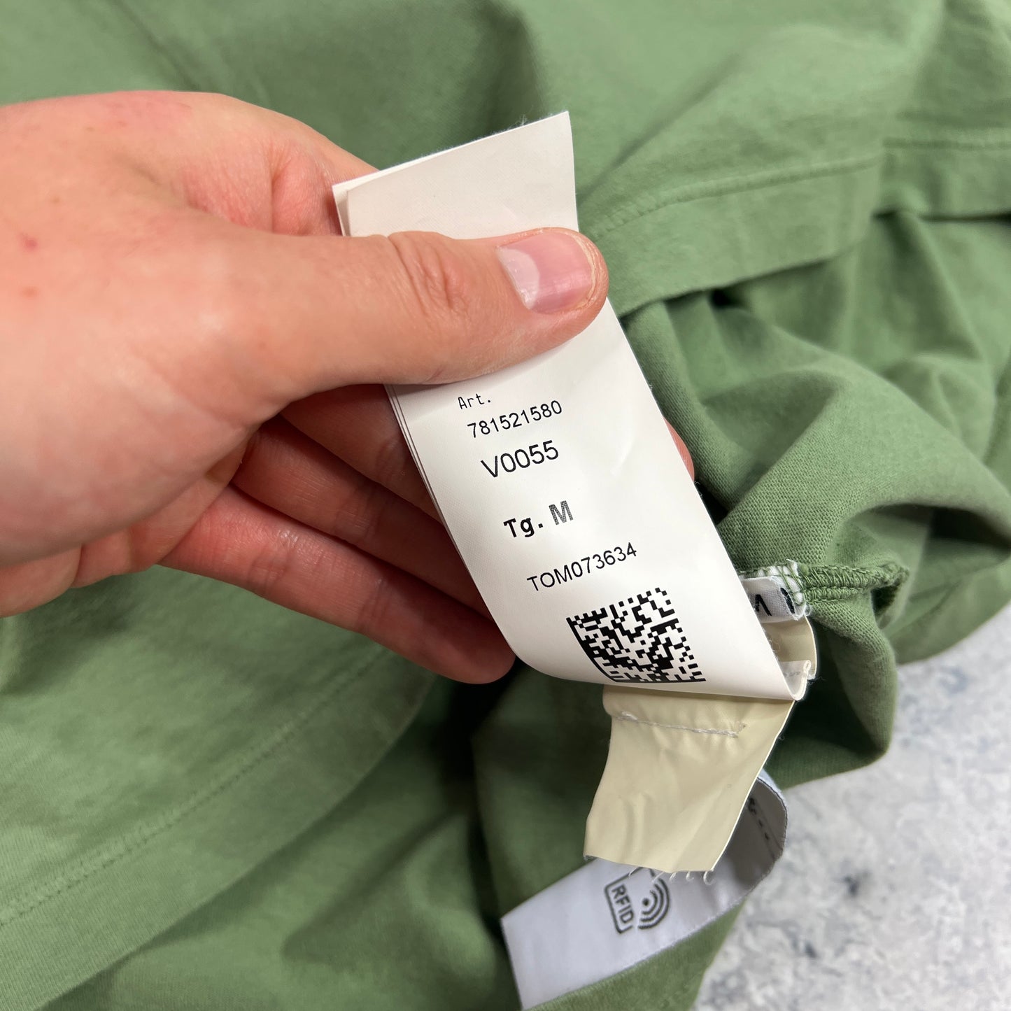 Stone Island Green Stitch Logo T-Shirt Medium 20.75”