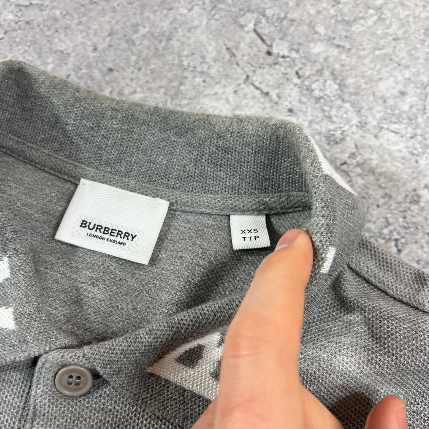 Burberry Grey Polo Shirt XXS 18.5”