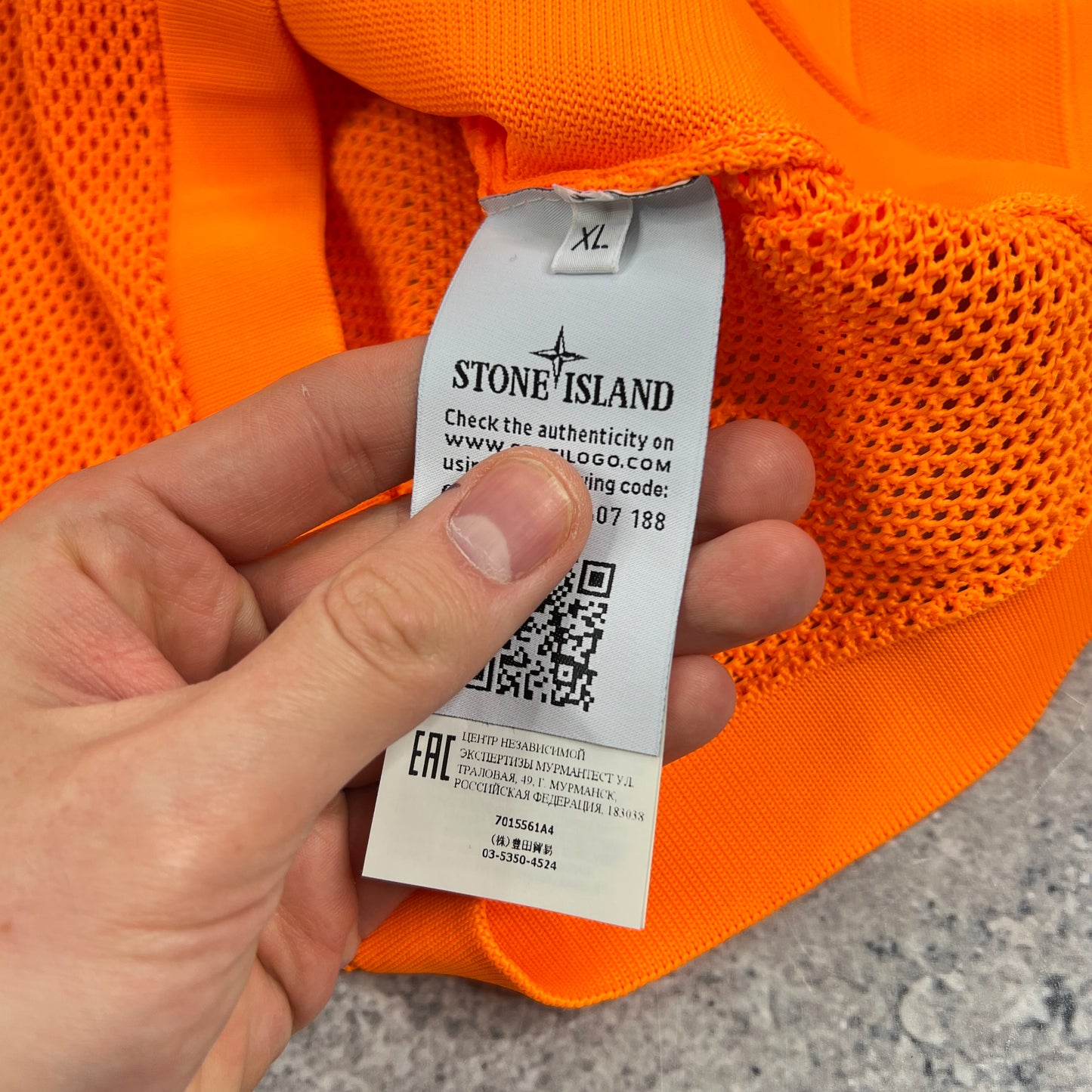 Stone Island Orange Fluo Bomber Jacket Large 22.5”