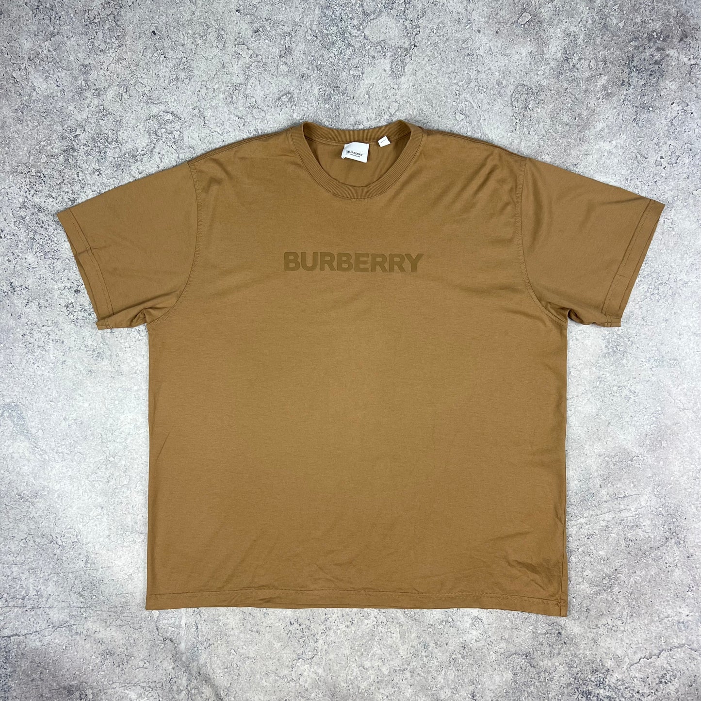 Burberry Tan Spellout T-Shirt Large 25”