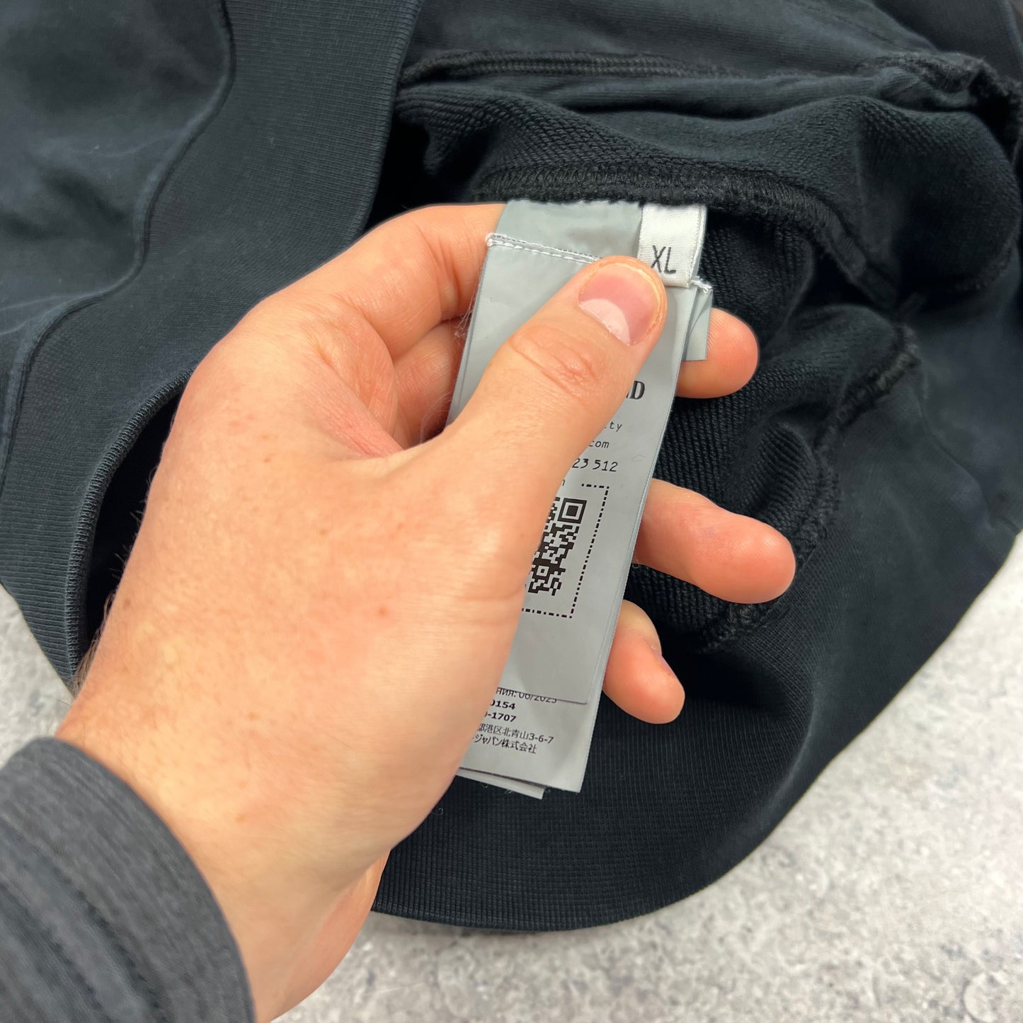 Stone Island Black Nylon Metal Sweatshirt XL 23.75”