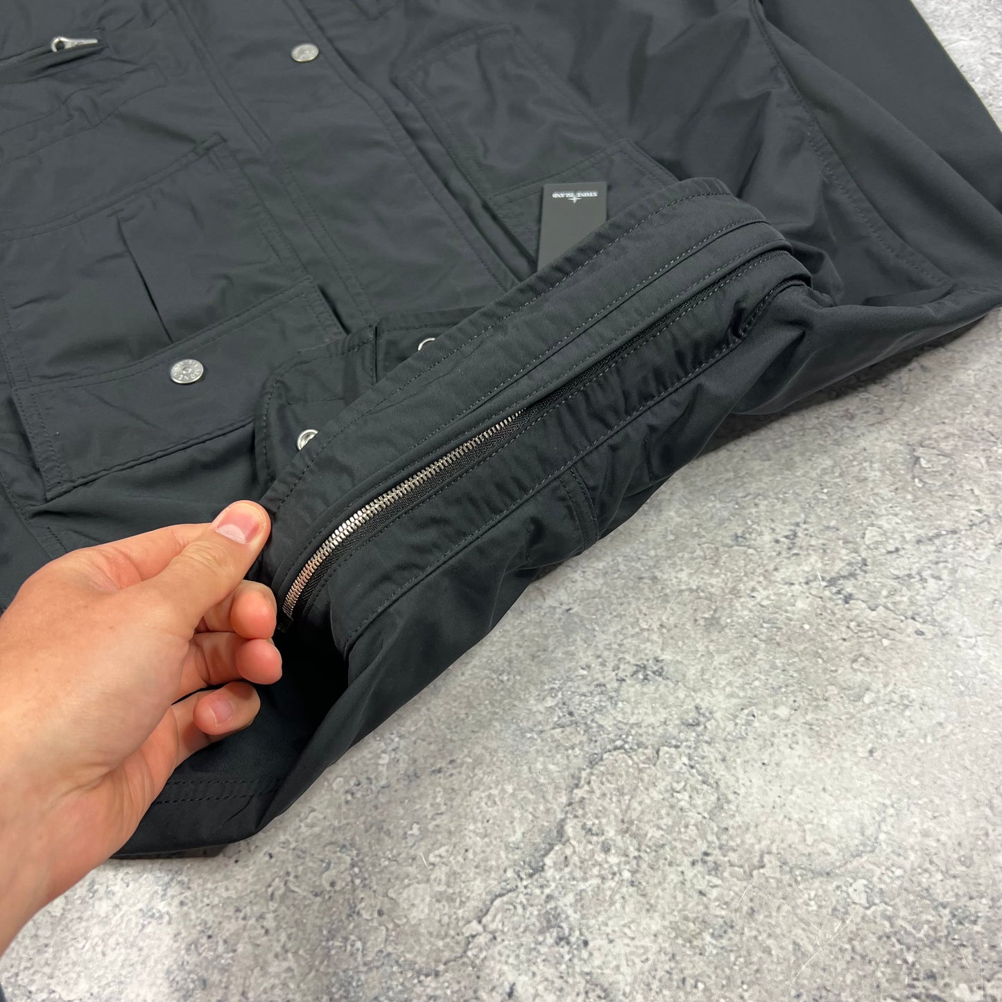 Stone Island Black Micro Twill Field Jacket Large 23” BNWT
