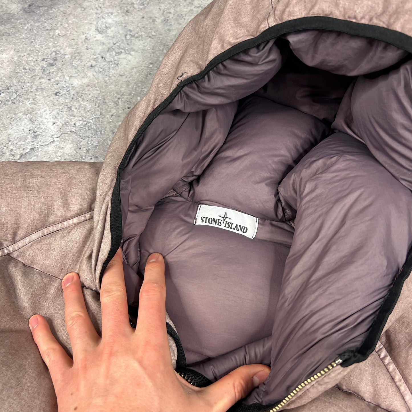Stone Island Lino Resinato Down Jacket Large 24.5”