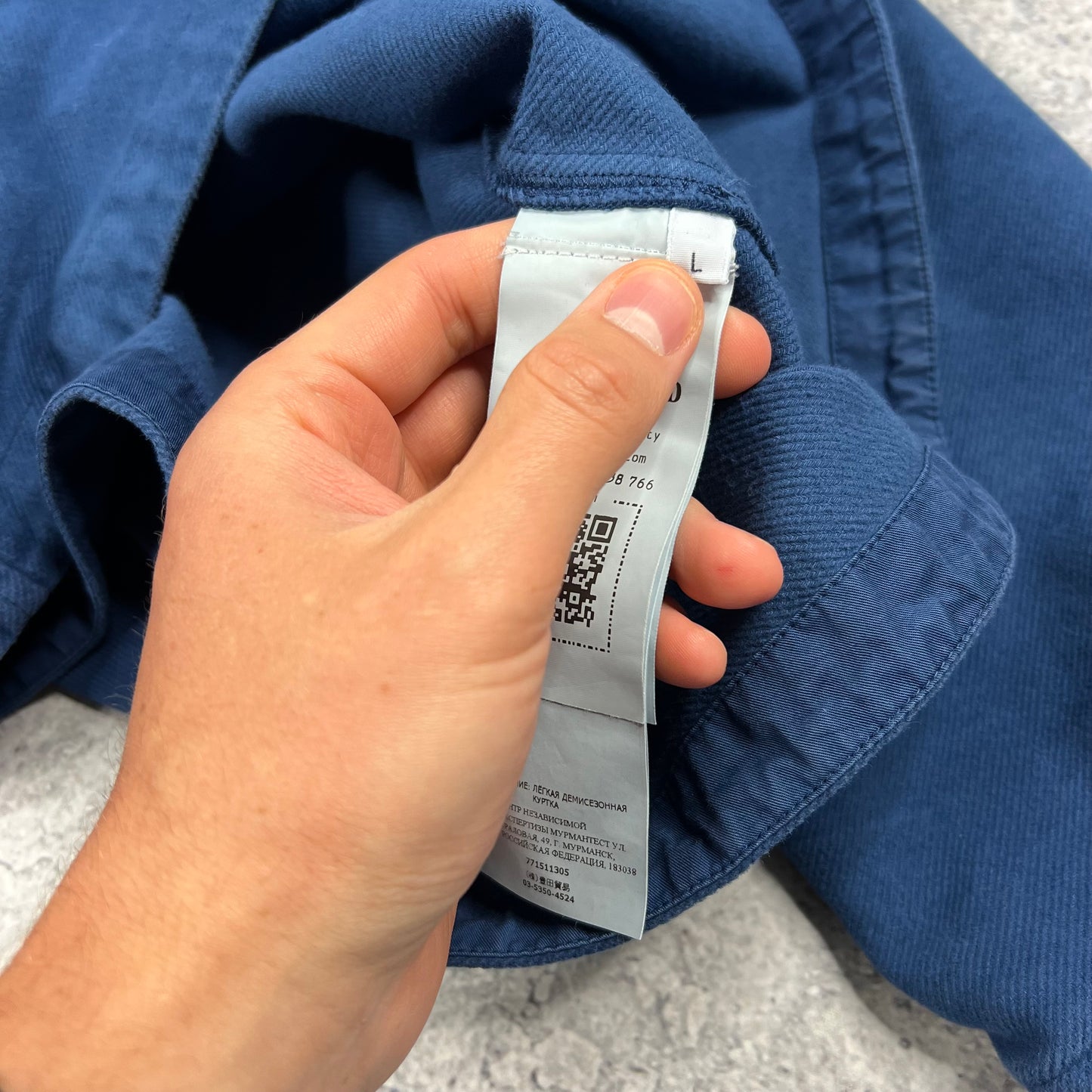 Stone Island Blue Diagonal Weave Overshirt Large 24”