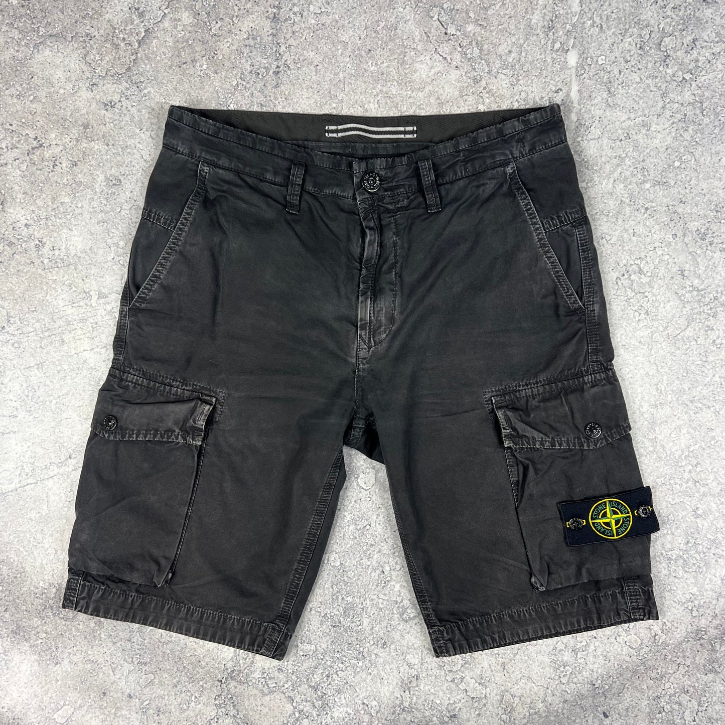 Stone Island Black Cargo Shorts W30-31”