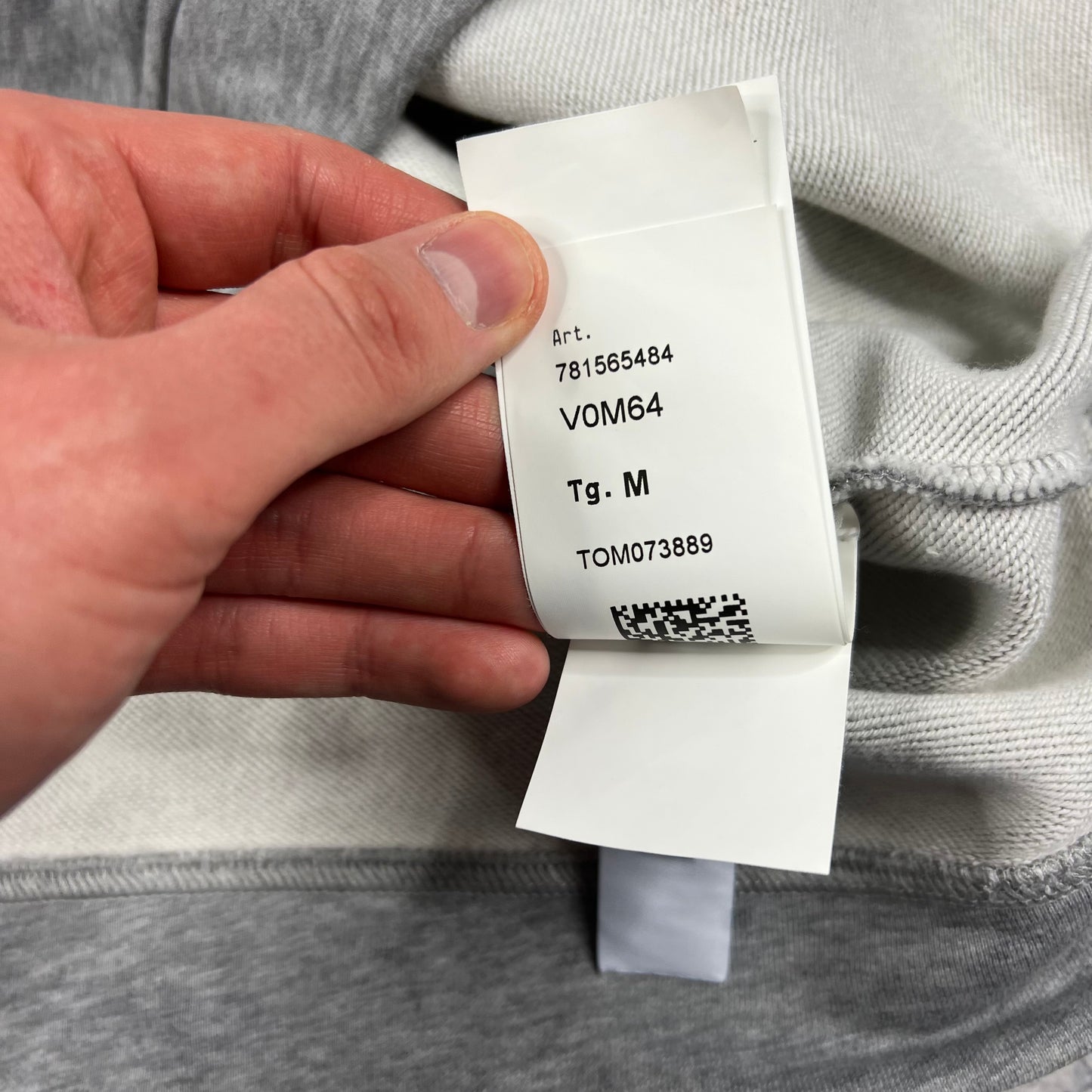 Stone Island Grey Embroidered Sweatshirt Medium 22.5”