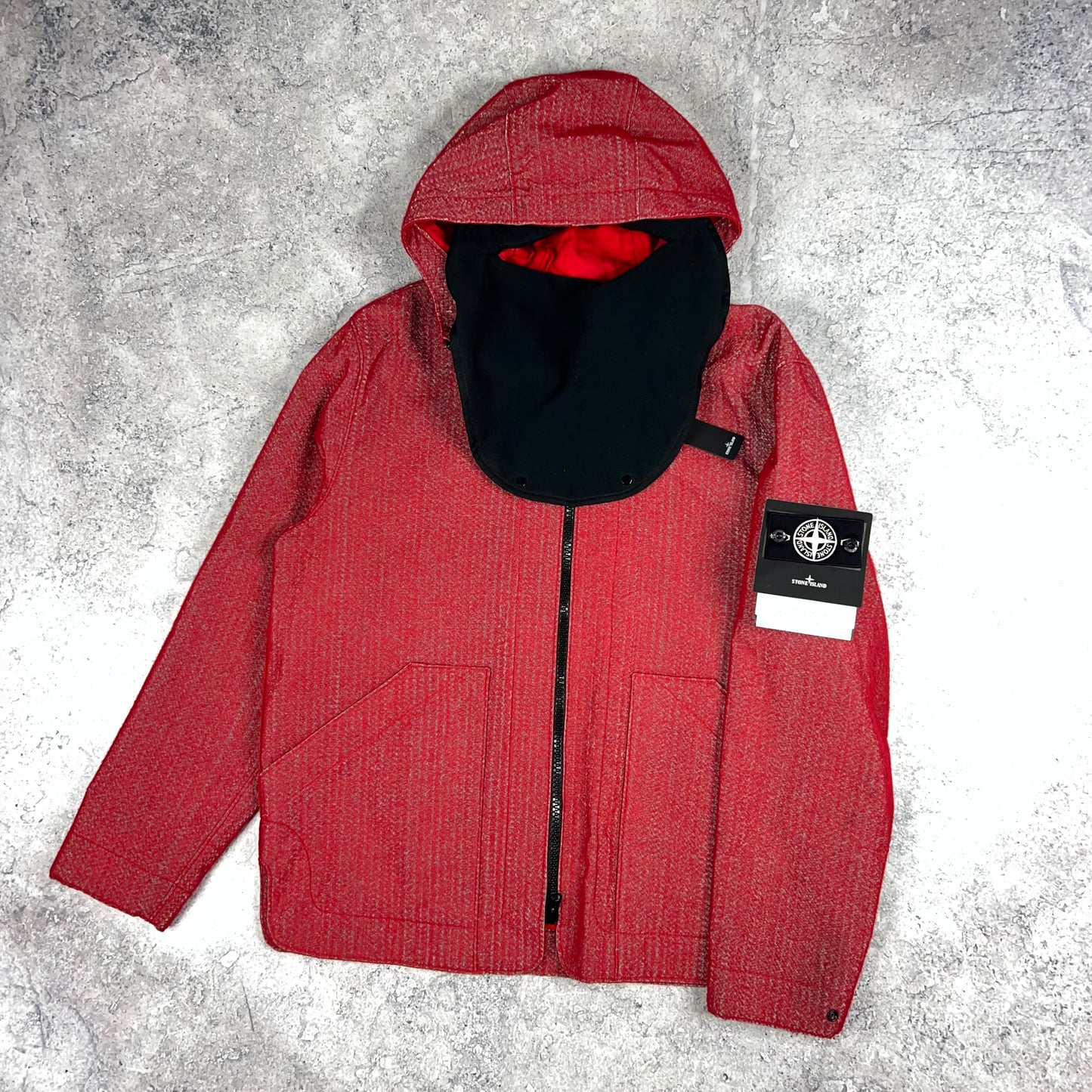 Stone Island Red Needle Punched Reflective Jacket XL 24.5” BNWT