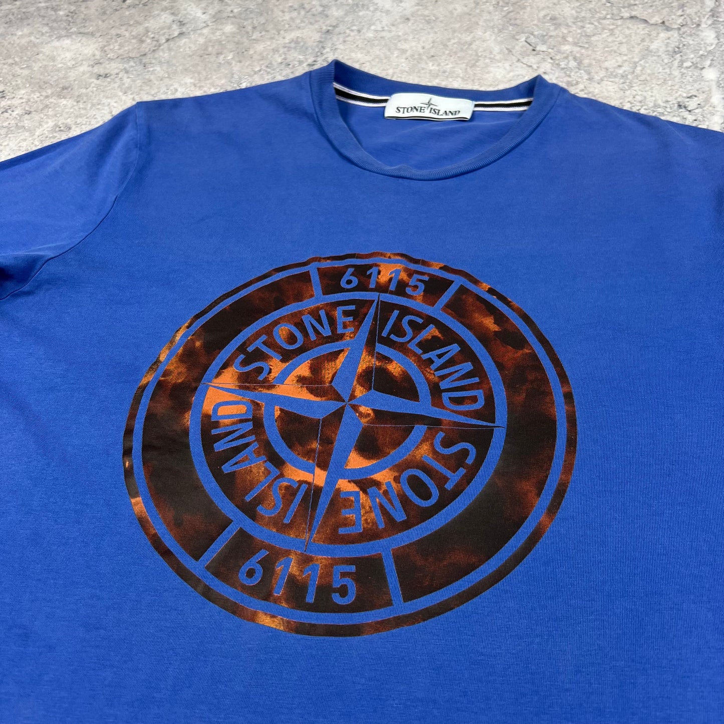 Stone Island Blue Tortoise Camo T-Shirt Medium 19.5”