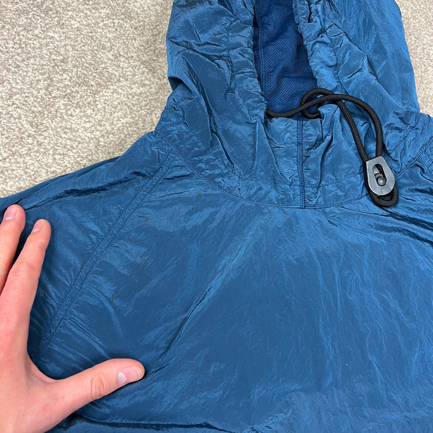 Stone Island Blue Nylon Metal Smock Large 23”