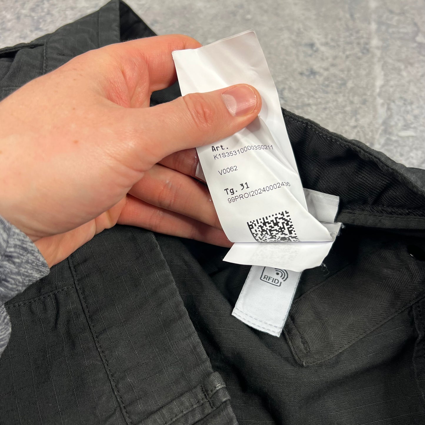 Stone Island Dark Grey Ripstop Cargo Trousers W31”