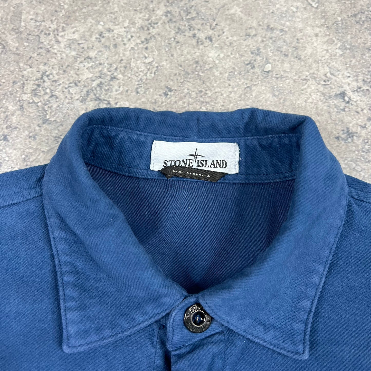 Stone Island Blue Diagonal Weave Overshirt Large 24”