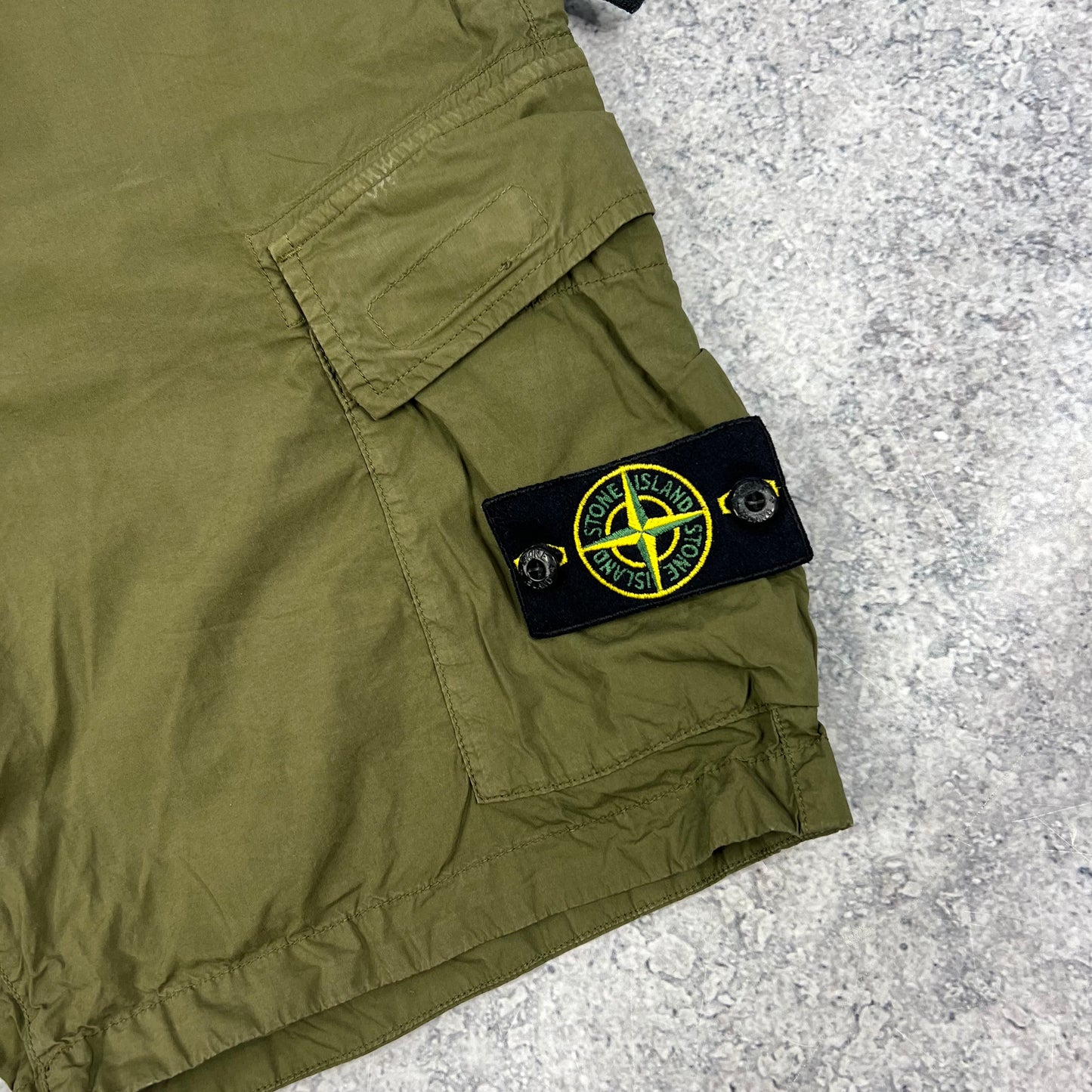 Stone Island Khaki Cargo Shorts W34”