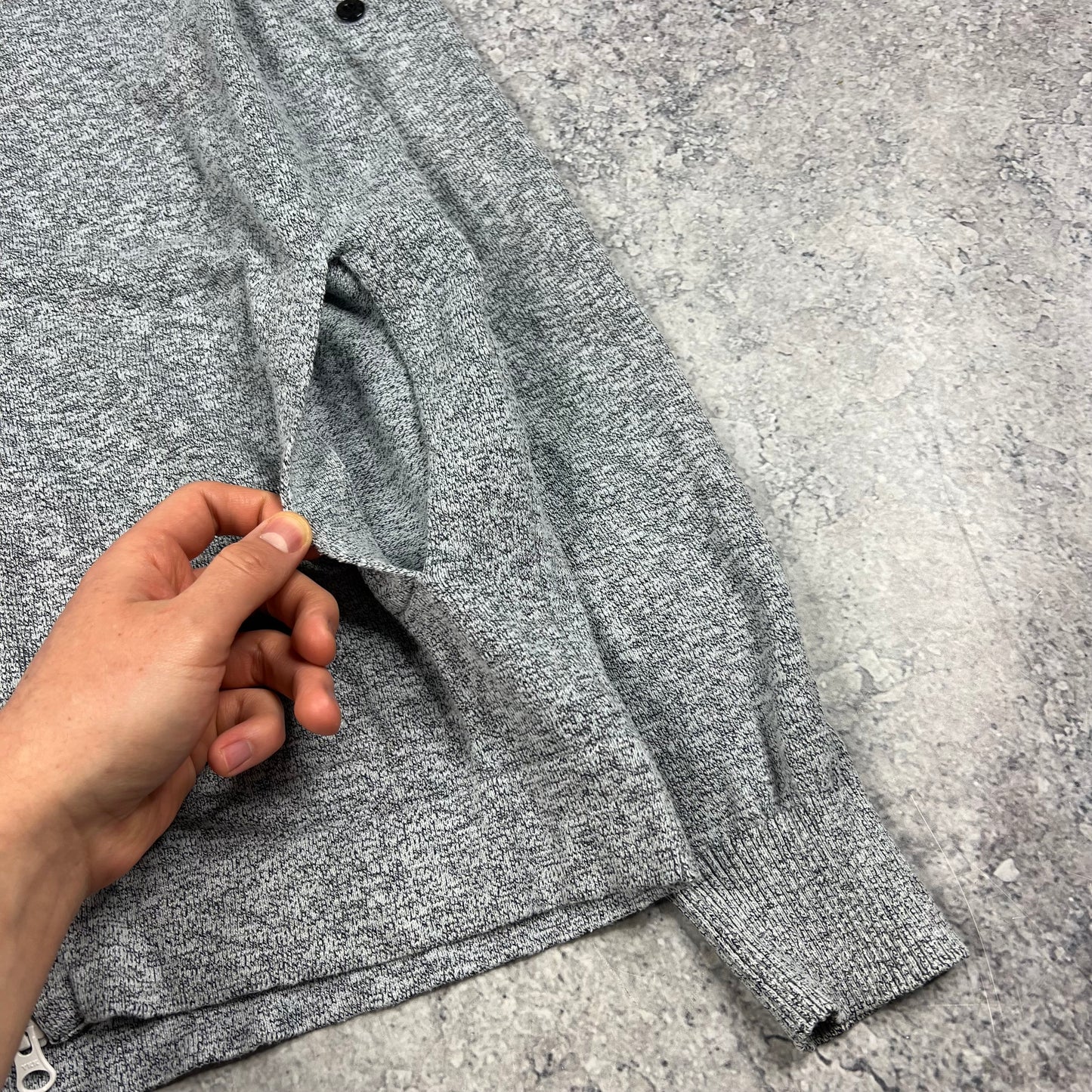 Stone Island Blue Full Zip Hooded Knit Sweatshirt XL 21.5”