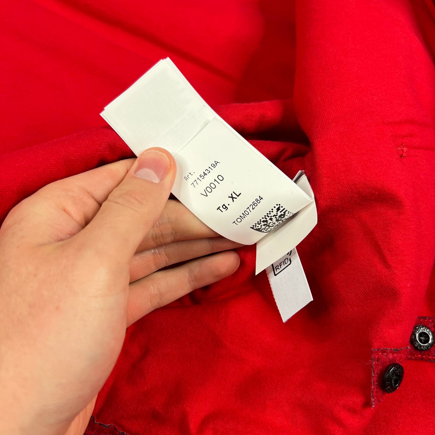 Stone Island Red Needle Punched Reflective Jacket XL 24.5” BNWT