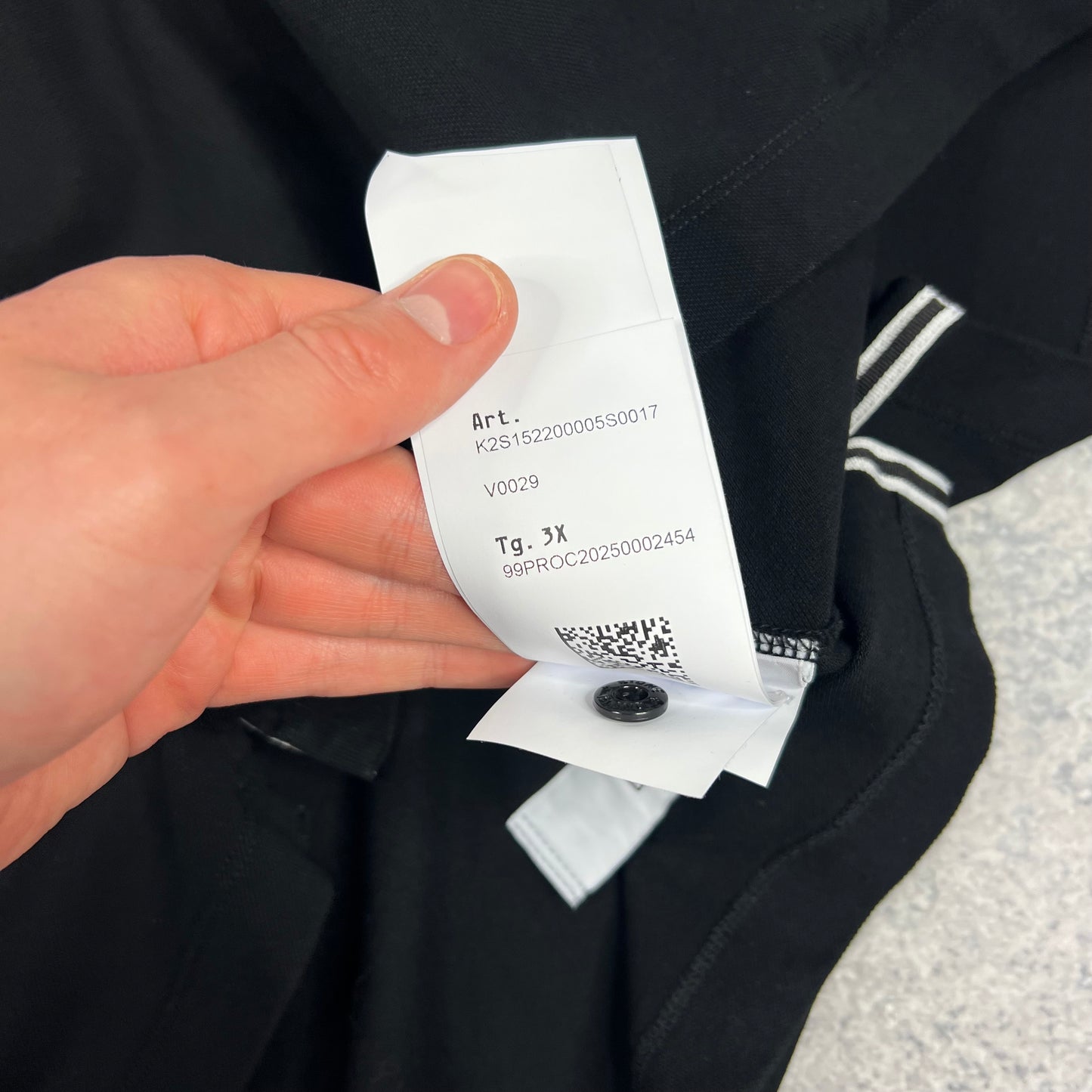 Stone Island Black Polo Shirt 3XL 25.75” BNWT