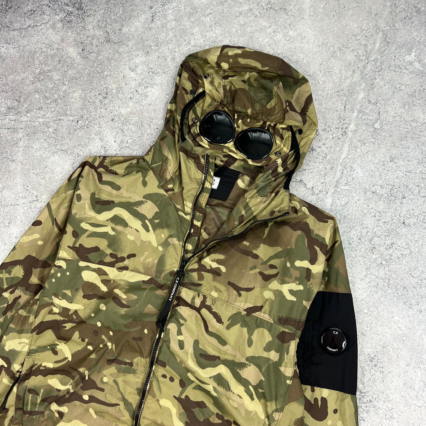 CP Company Re-Print Camo Goggle Jacket Size 52- L/XL 24”