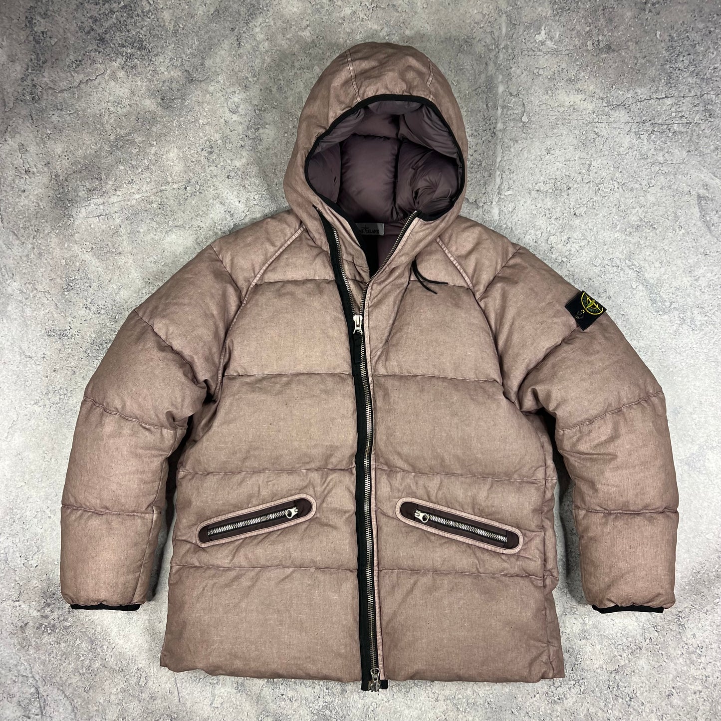 Stone Island Lino Resinato Down Jacket Large 24.5”