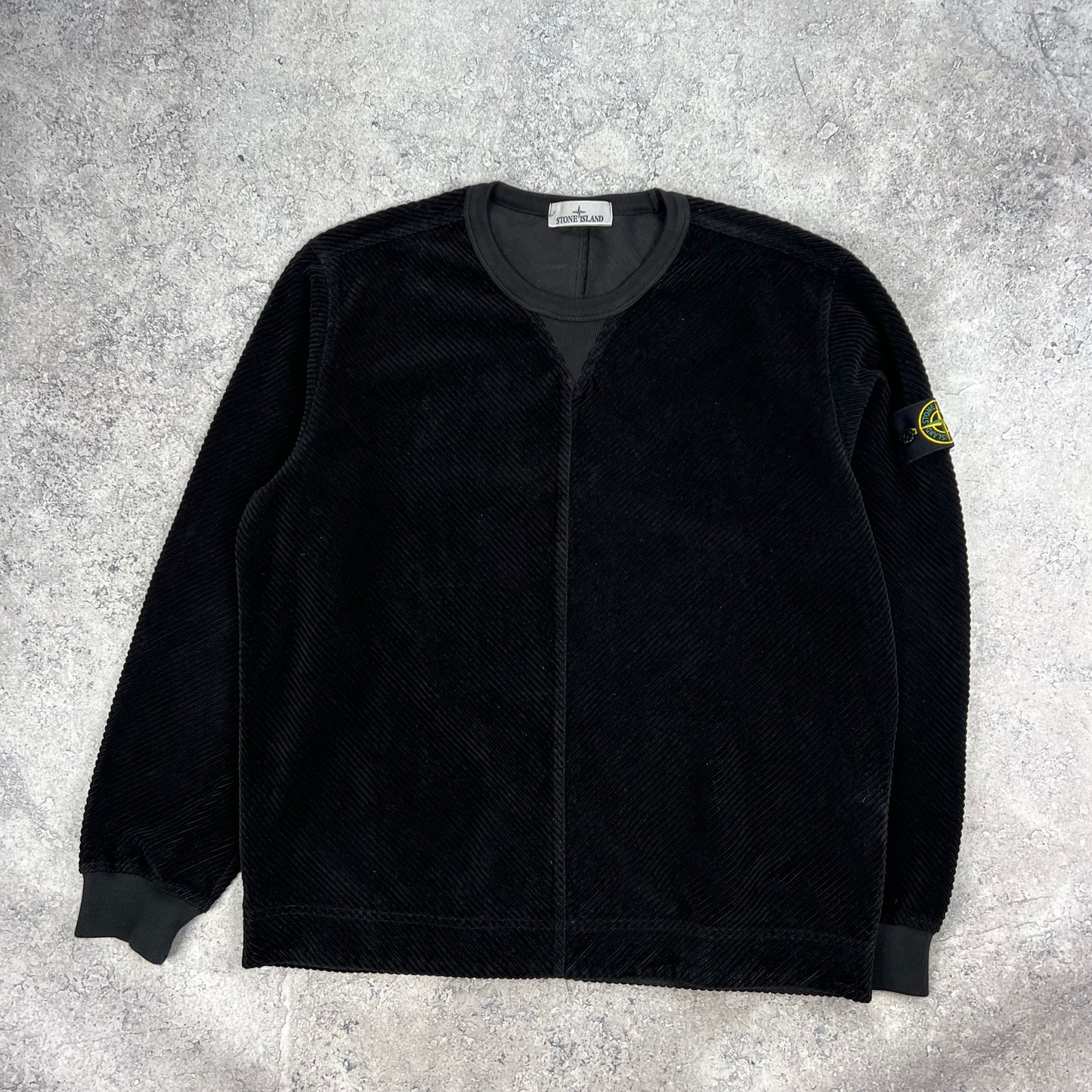 Stone Island Black Corduroy Pullover Large 25”