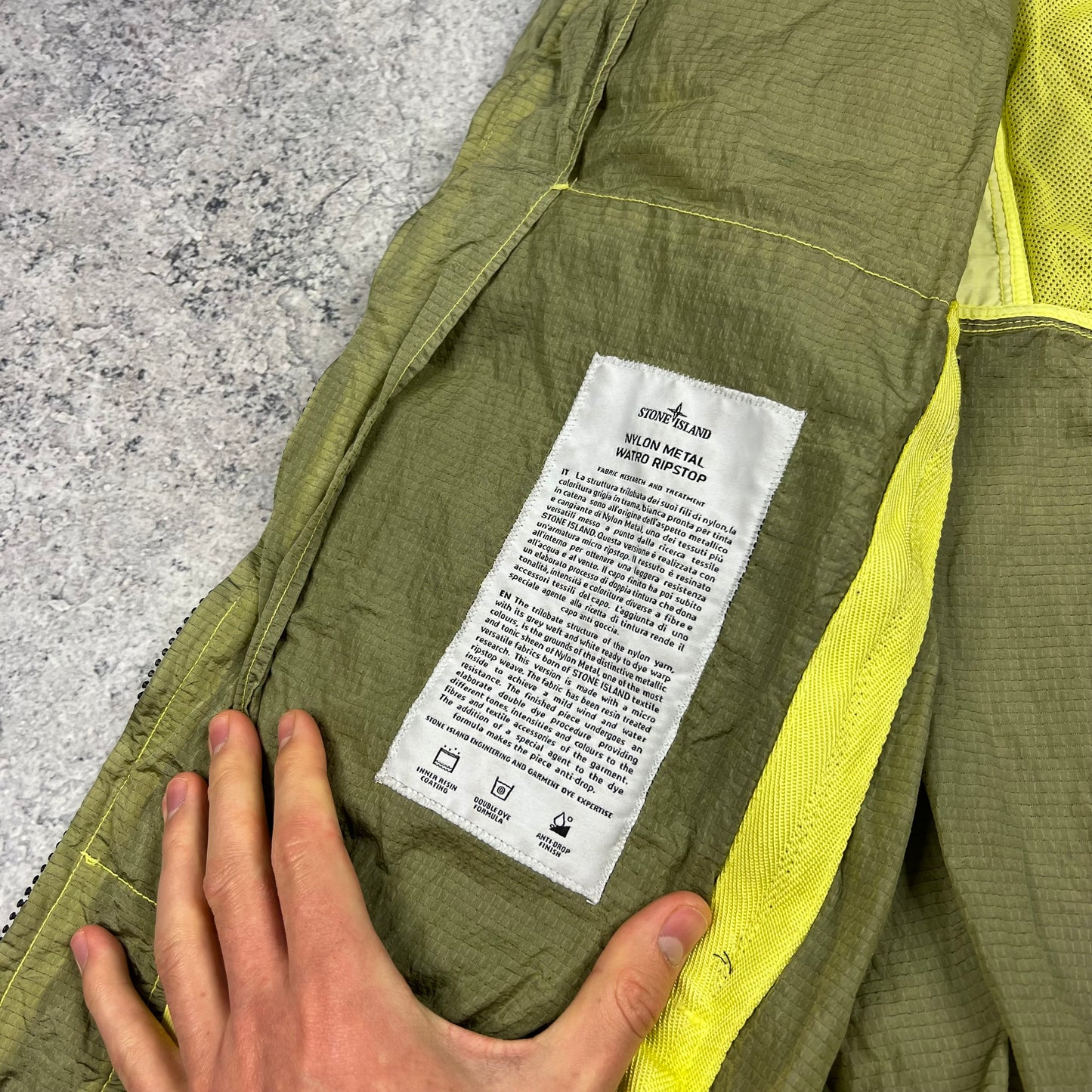 Stone Island Lime Nylon Metal Watro Jacket 3XL 26.5”