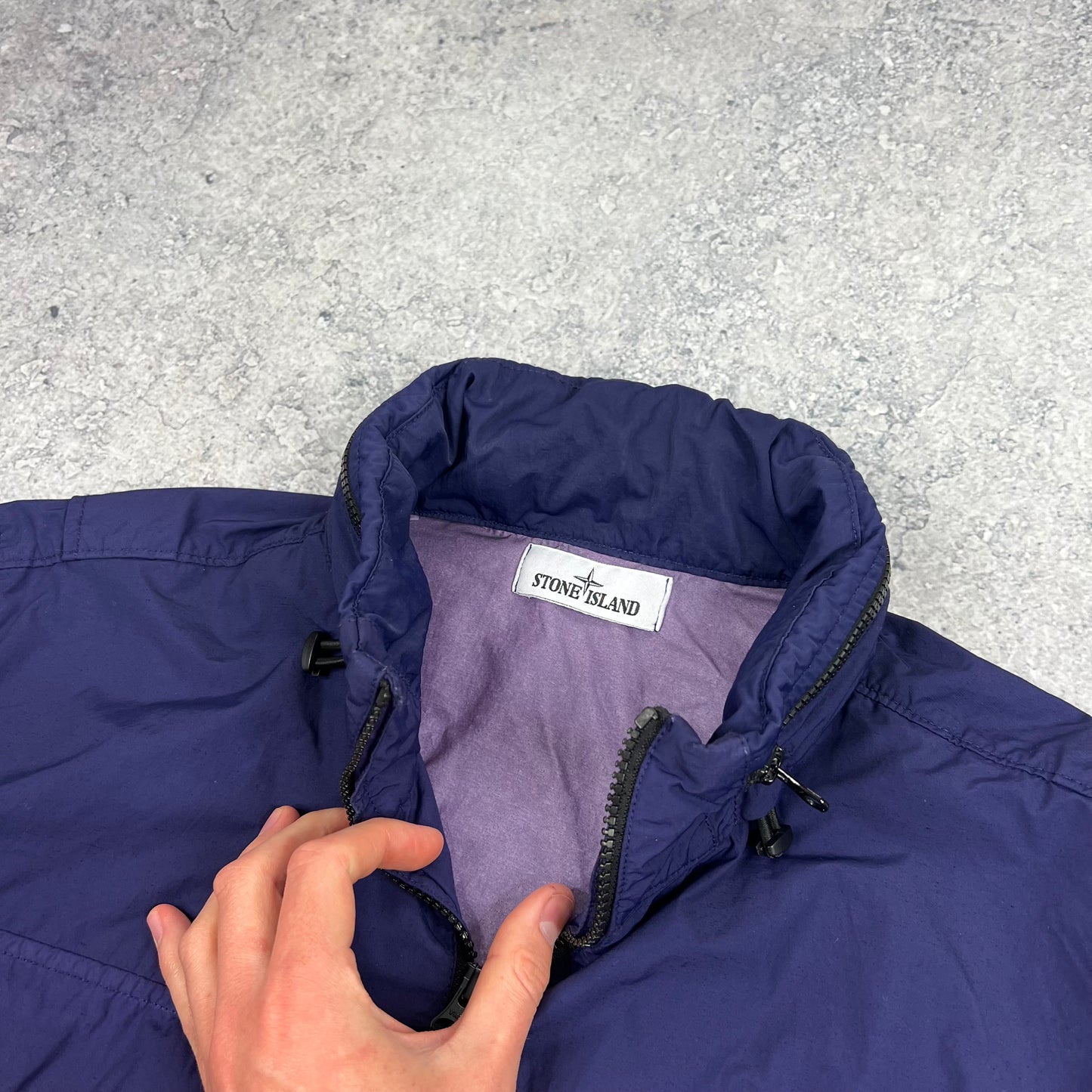 Stone Island Navy Naslan Light Watro Field Jacket XL 23.75”