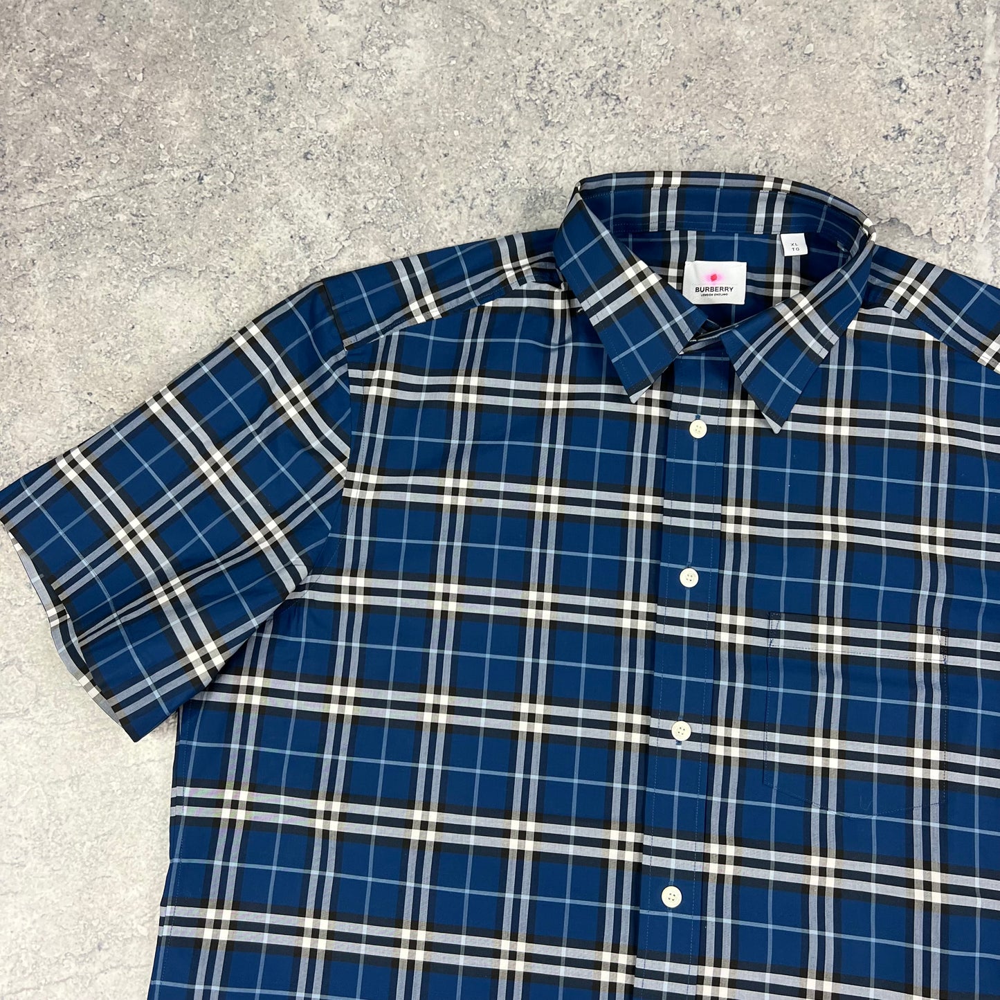 Burberry Blue S/S Shirt XL 24.5”