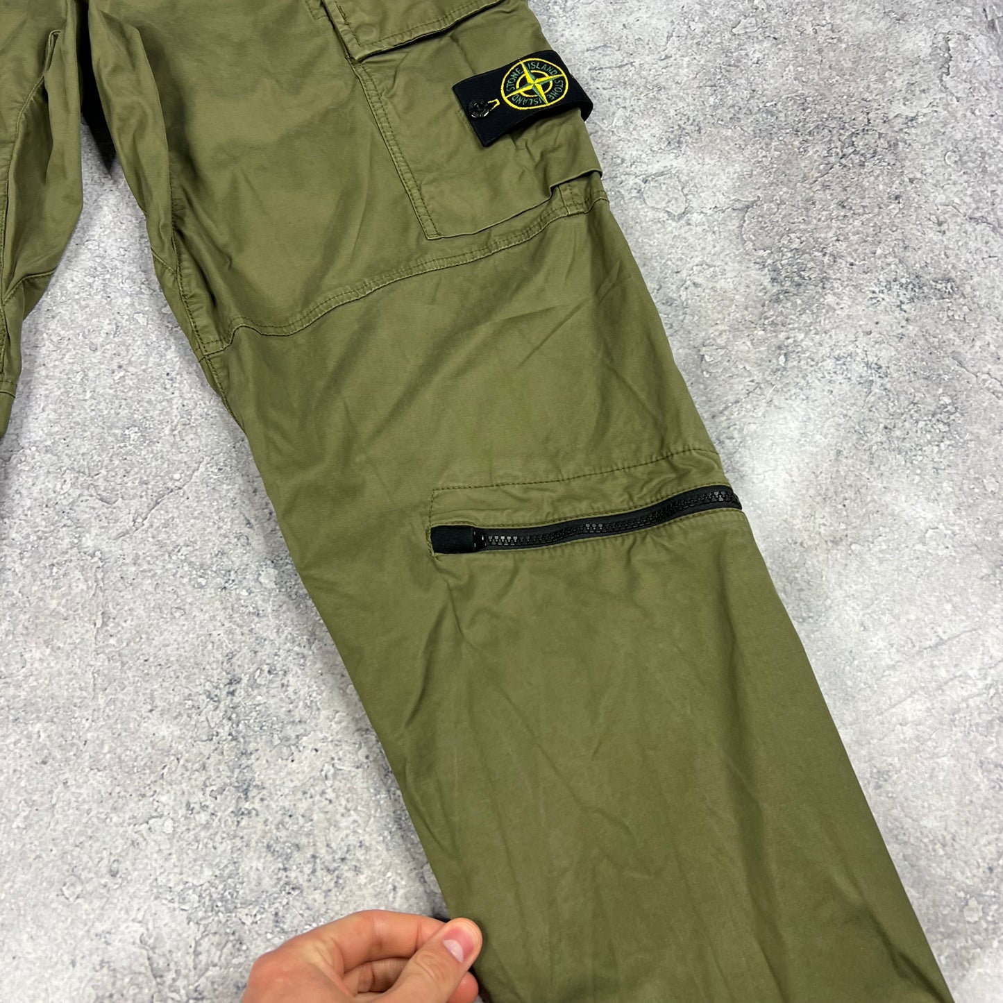Stone Island Khaki Cargo Trousers W34”