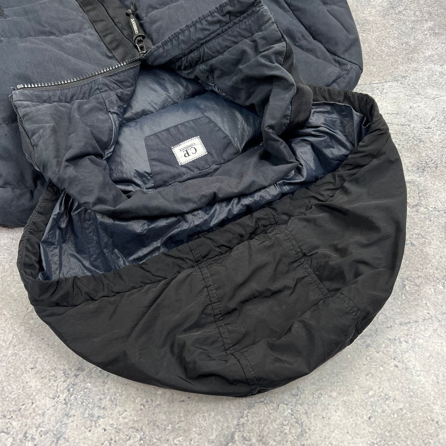 CP Company Navy 50 Fili Lens Down Jacket 48- Medium 23.5”