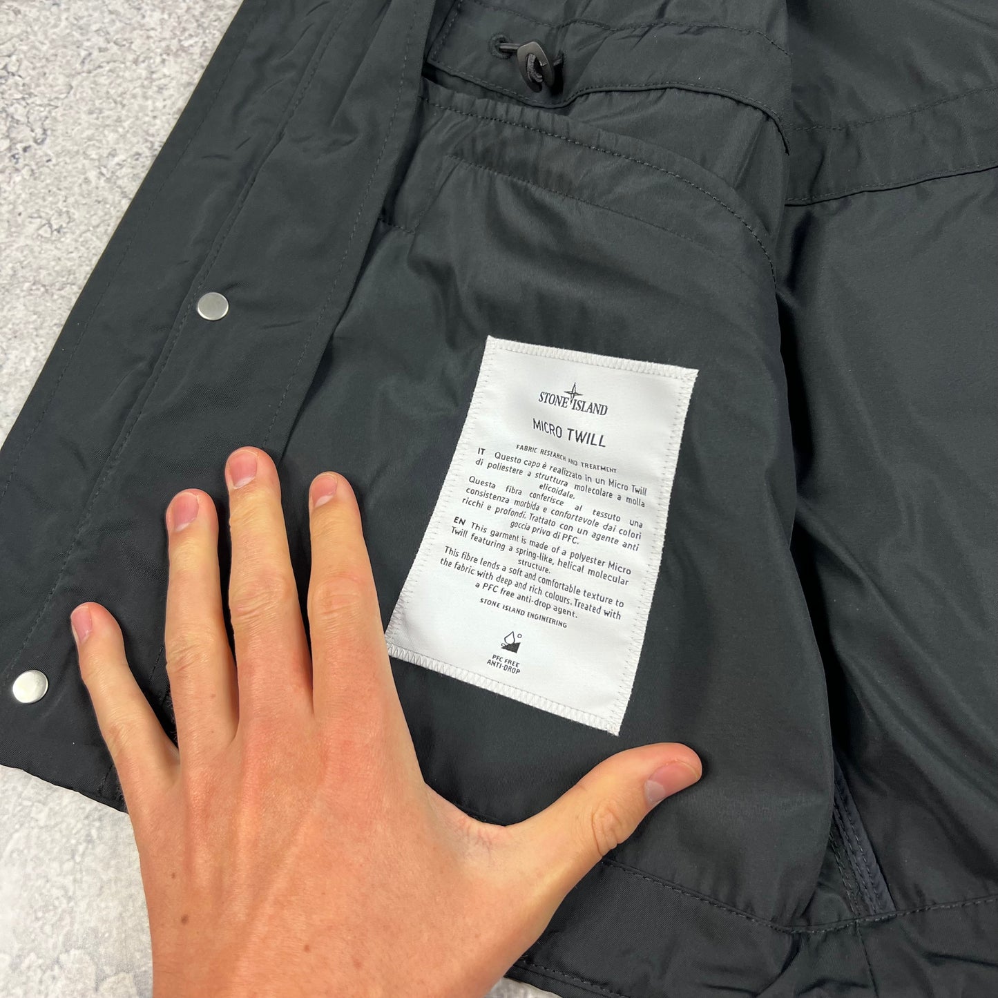 Stone Island Black Micro Twill Field Jacket Large 23” BNWT