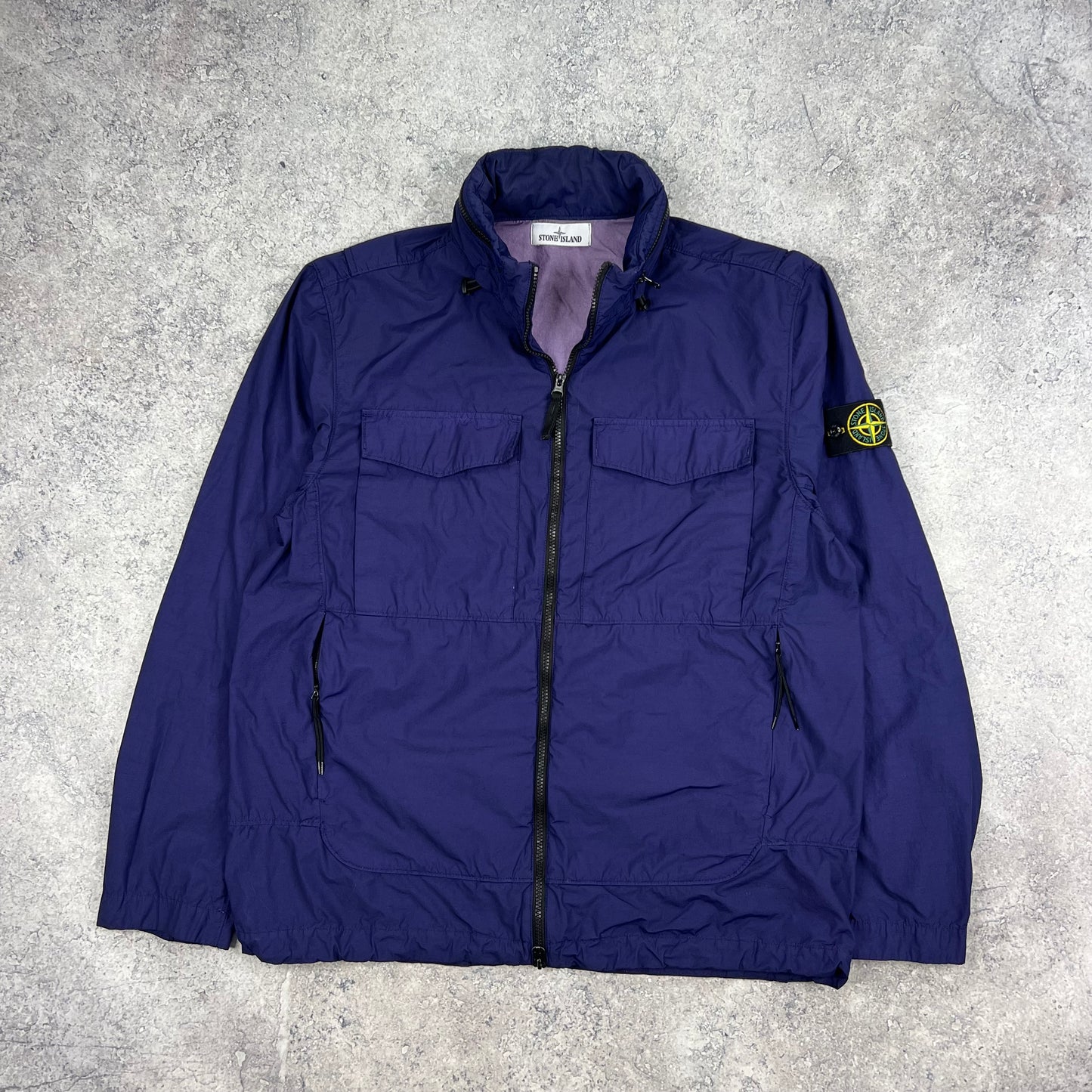Stone Island Navy Naslan Light Watro Field Jacket XL 23.75”