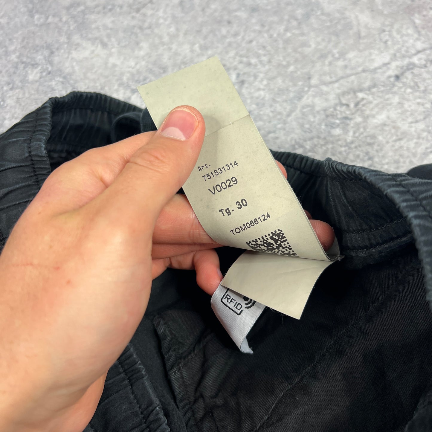 Stone Island Black Cuffed Cargo Trousers W30”