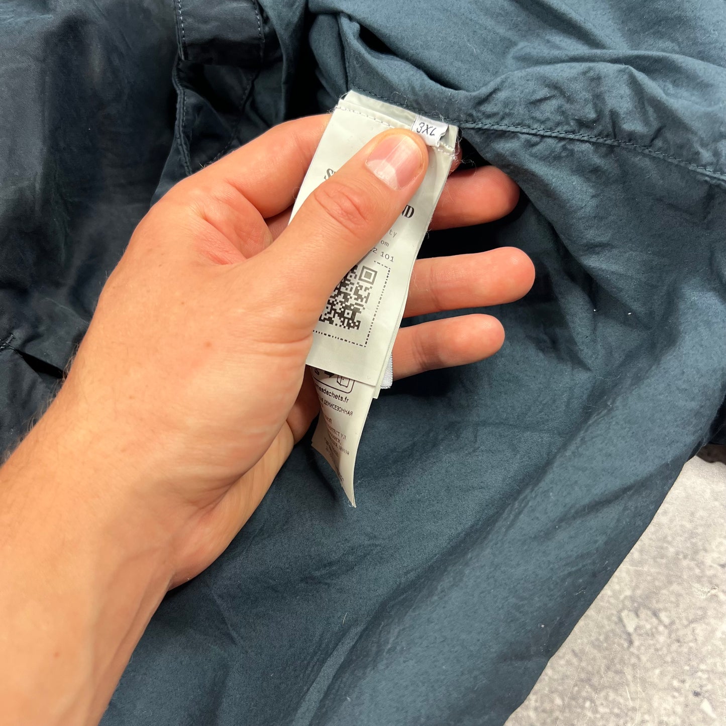 Stone Island Ghost Navy Cupro Satin Overshirt 3XL 27.5”