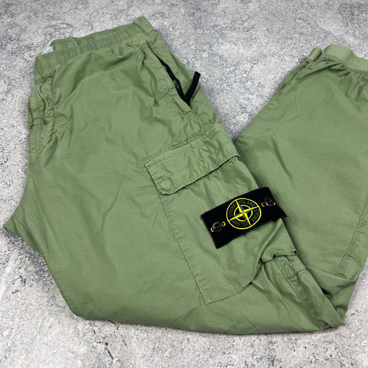 Stone Island Green Cuffed Cargo Trousers W32”