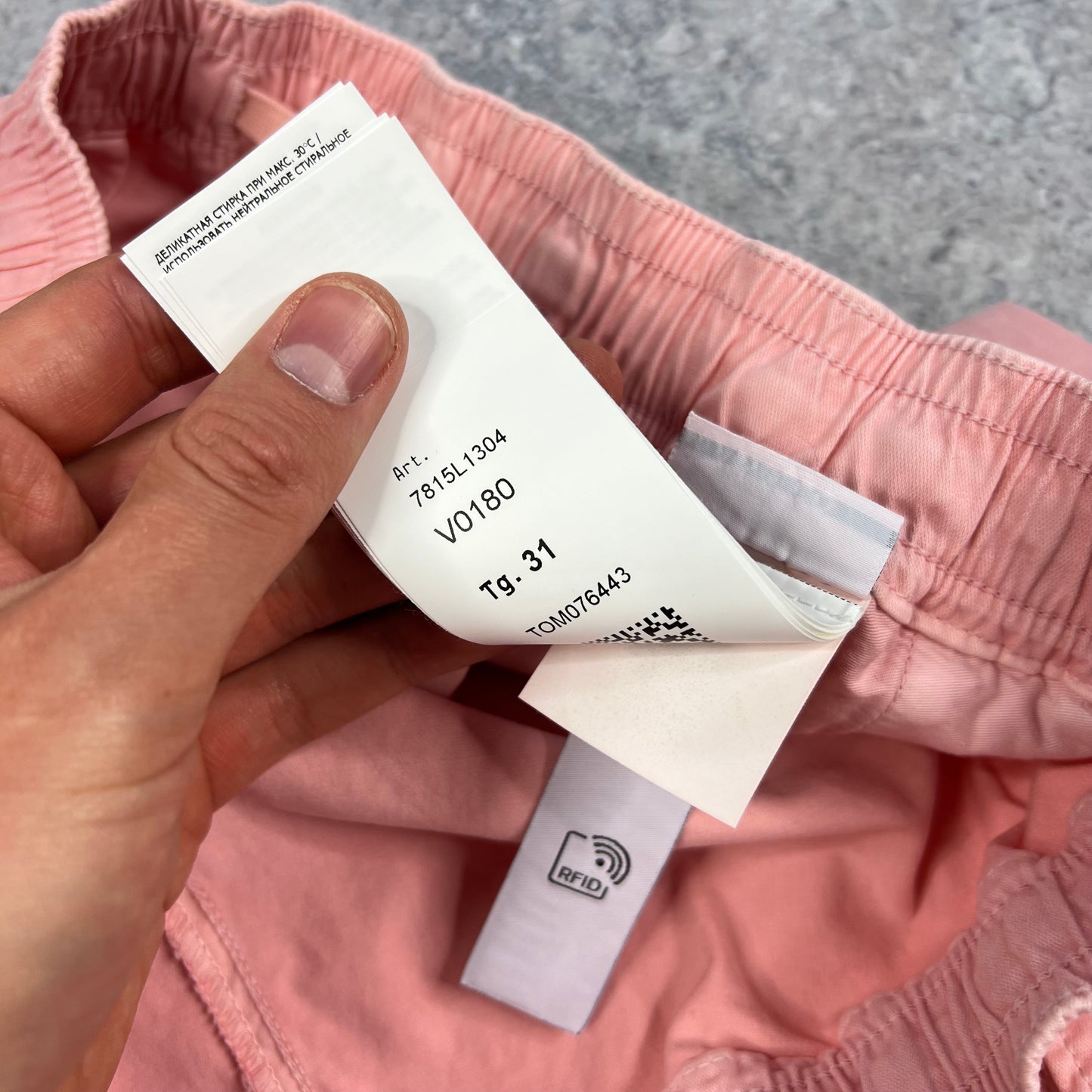 Stone Island Pink Patch Cargo Shorts W30-31”