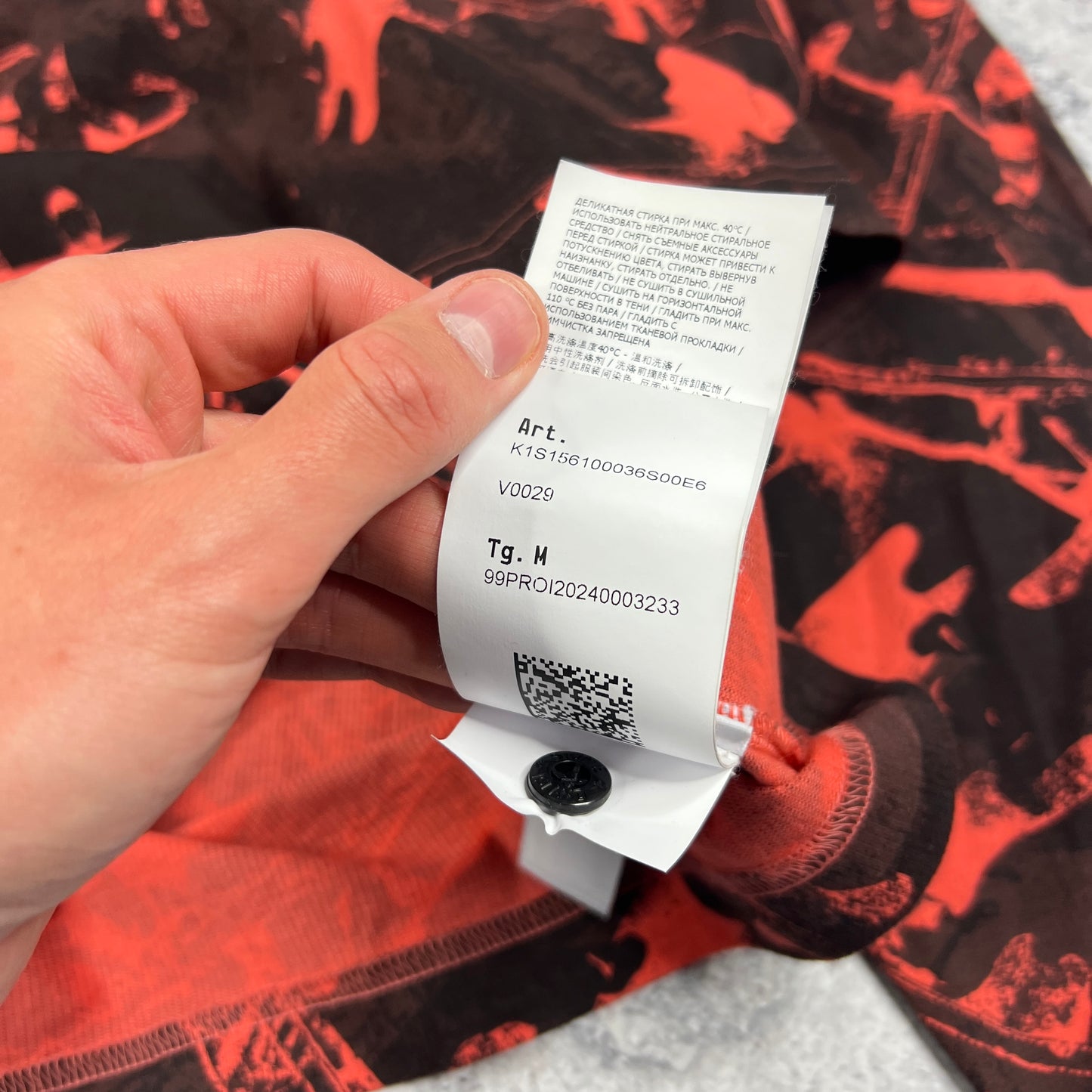 Stone Island Red Scan Camo Sweatshirt Medium 24”