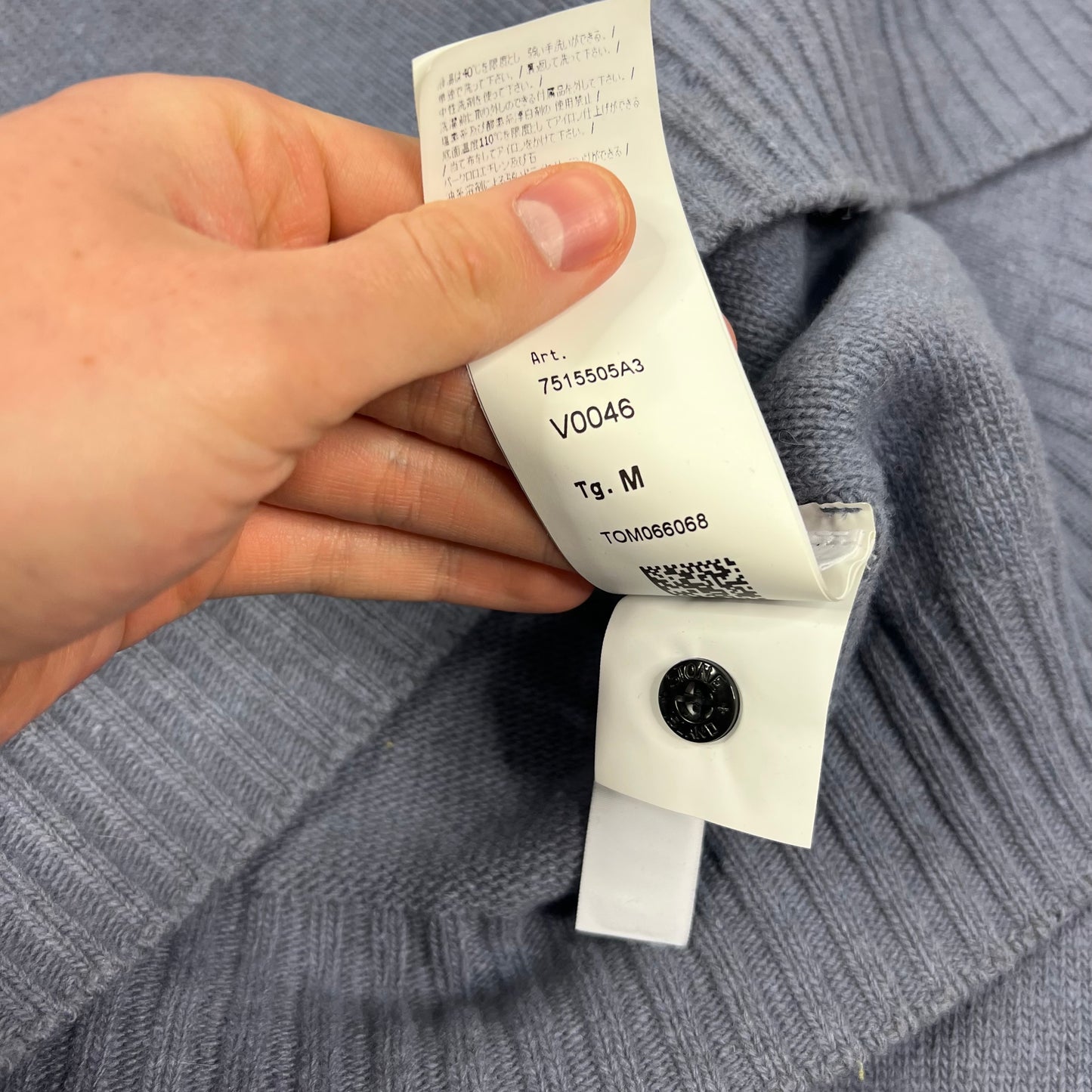 Stone Island Blue Knit Sweatshirt Medium 21”