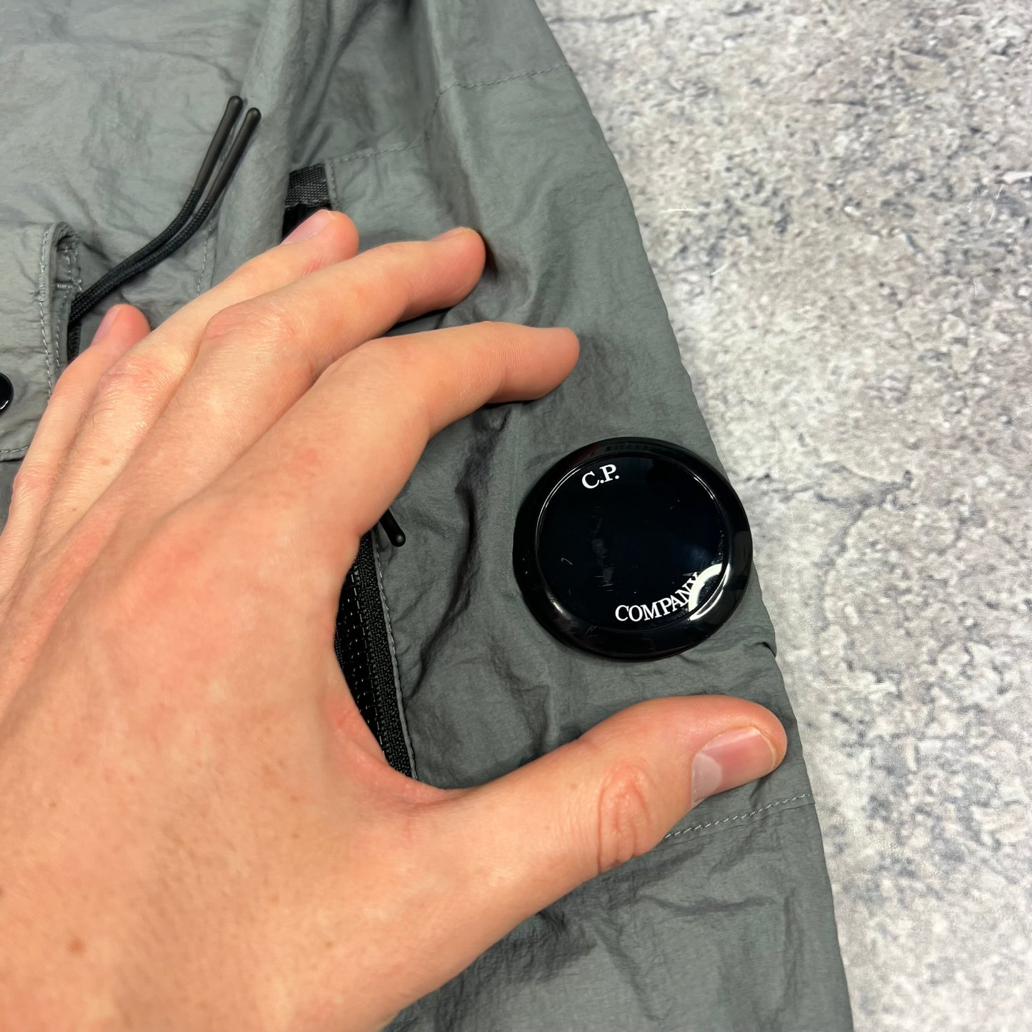 CP Company Grey Nylon Quarter Zip Medium 23”