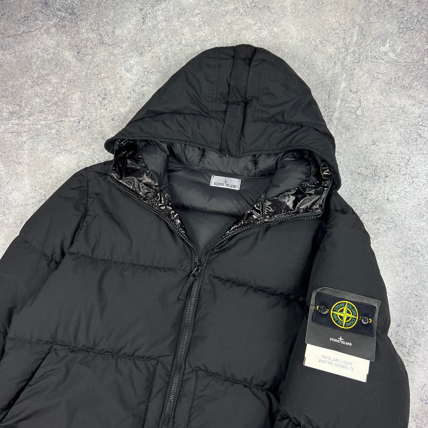 Stone Island Black Naslan Light Watro Down Jacket XXL 27”