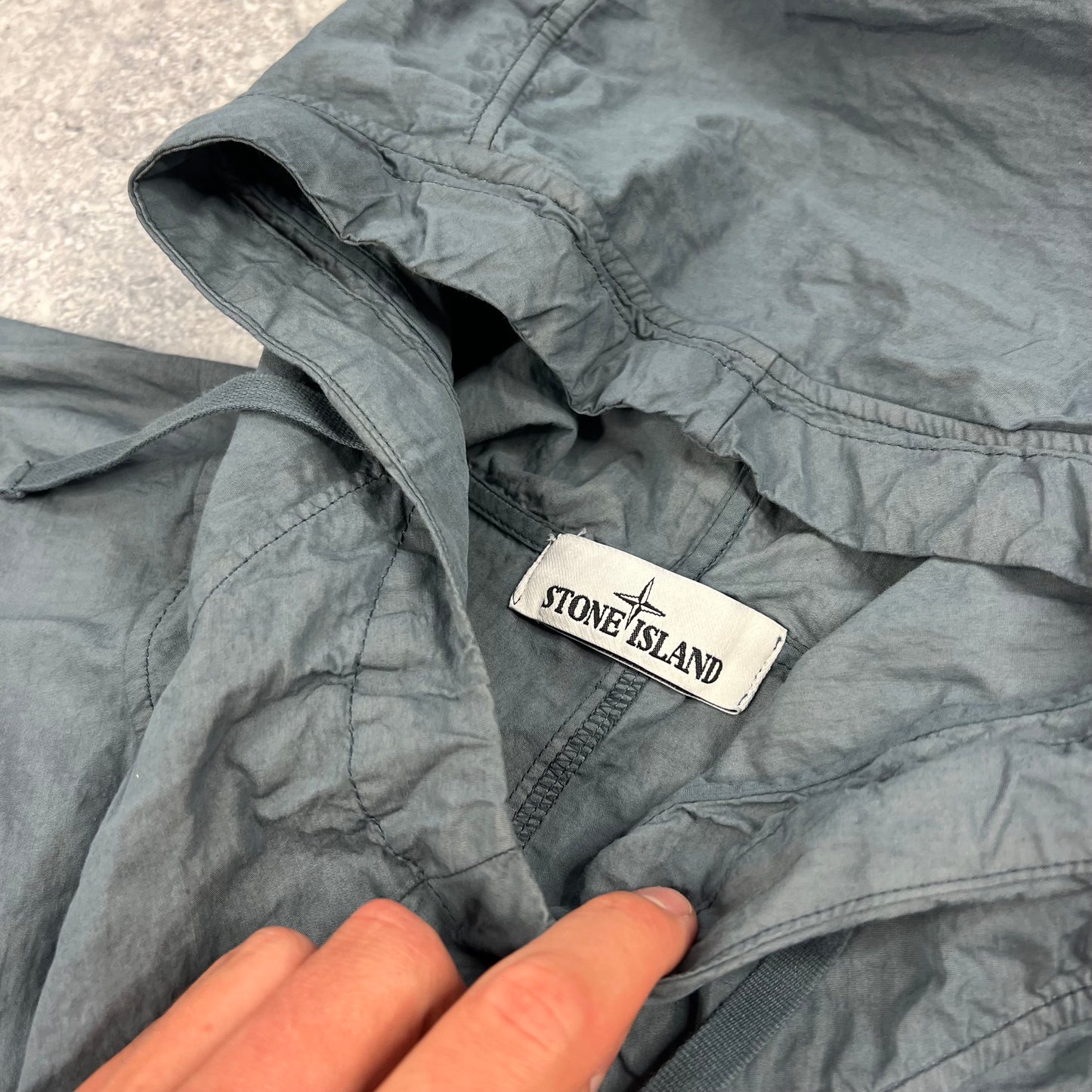 Stone Island Blue Poncho Hooded Smock Large 26”