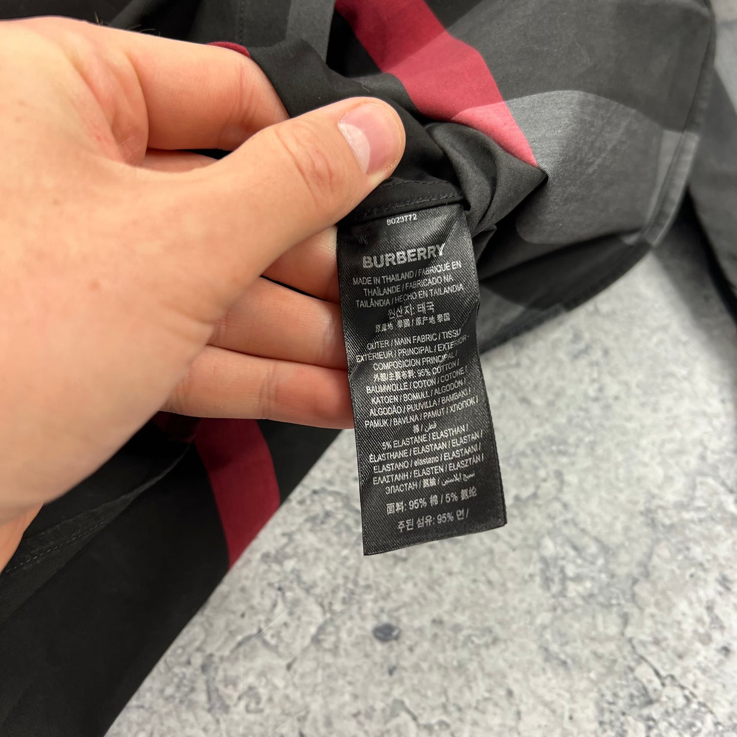 Burberry Black Somerton Shirt Large 22.25”