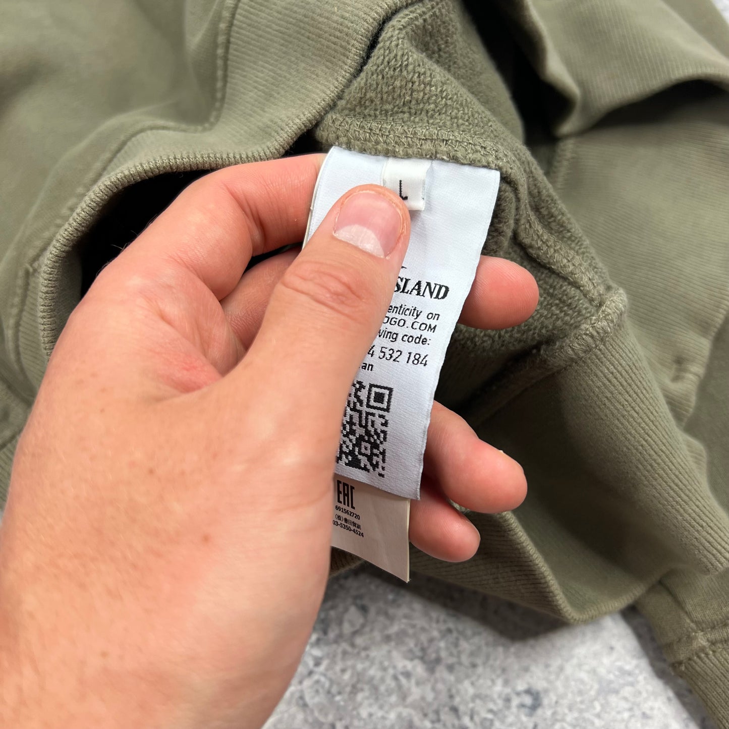 Stone Island Khaki Sweatshirt Large 21.75”