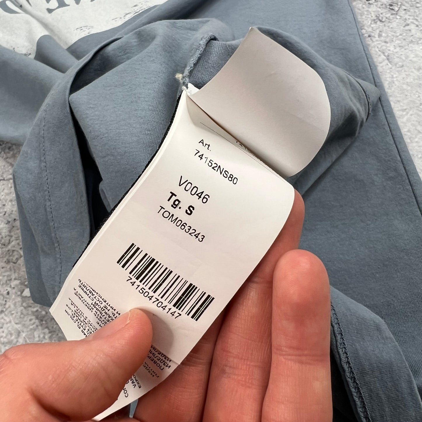 Stone Island Light Blue Stencil Logo T-Shirt Small 19.25”