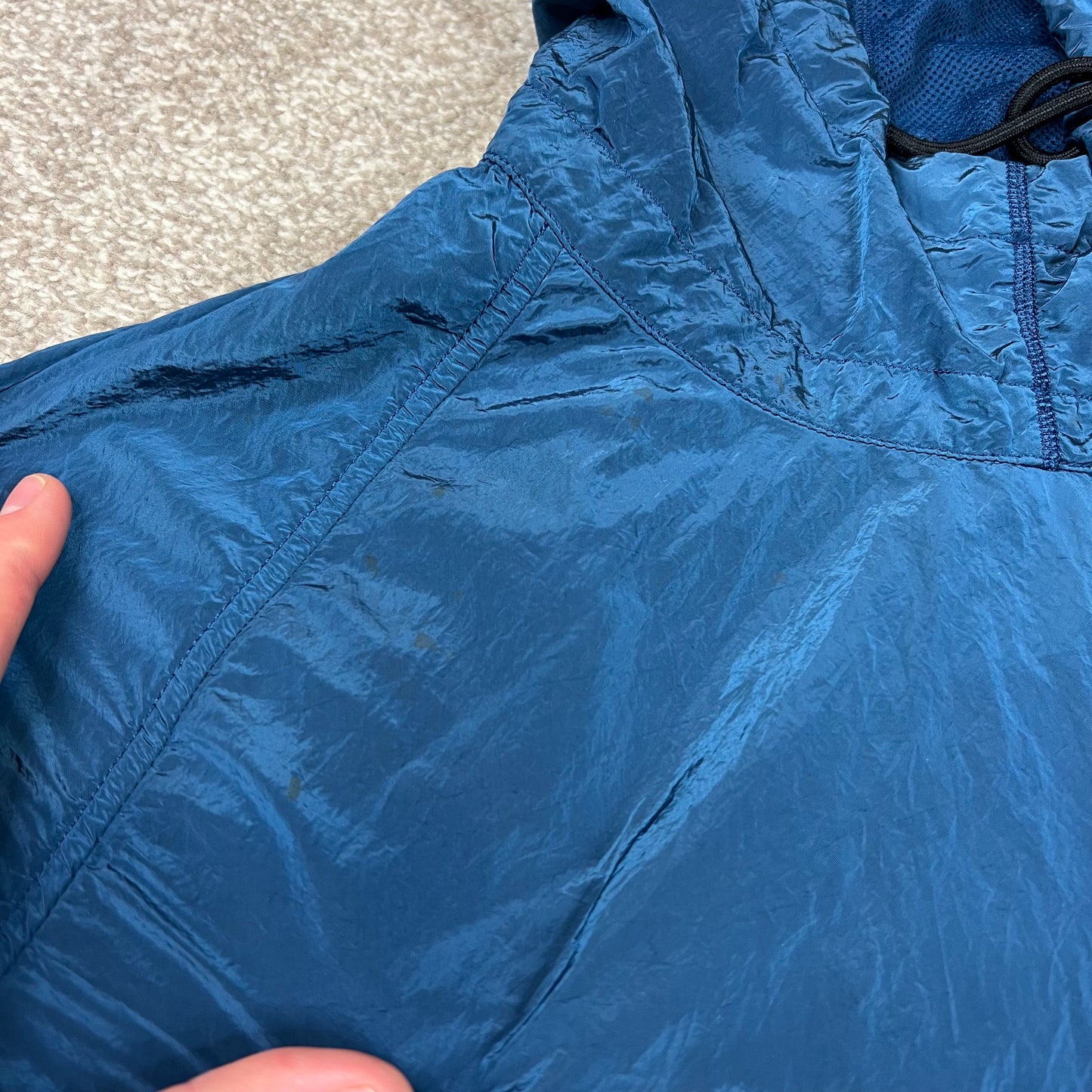 Stone Island Blue Nylon Metal Smock Large 23”