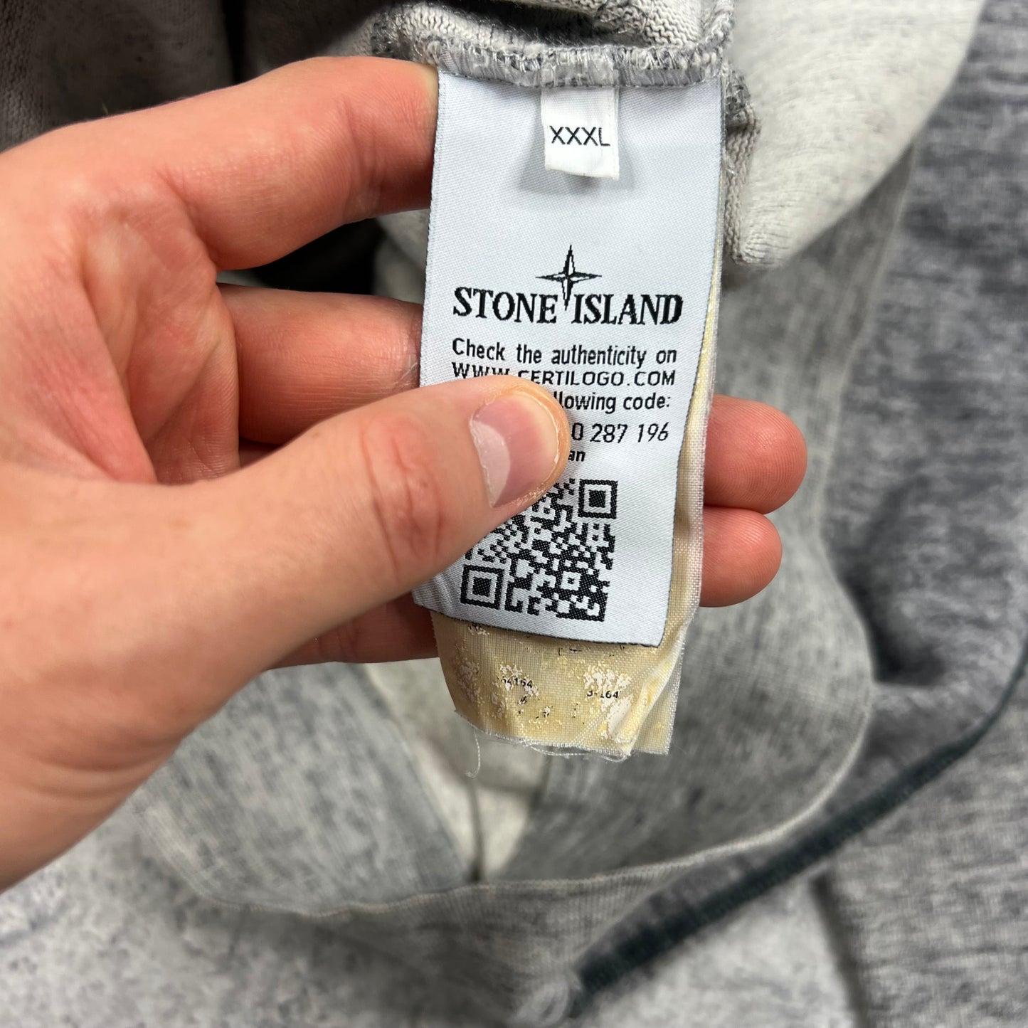 Stone Island Grey Logo Sweatshirt 3XL 24.5”