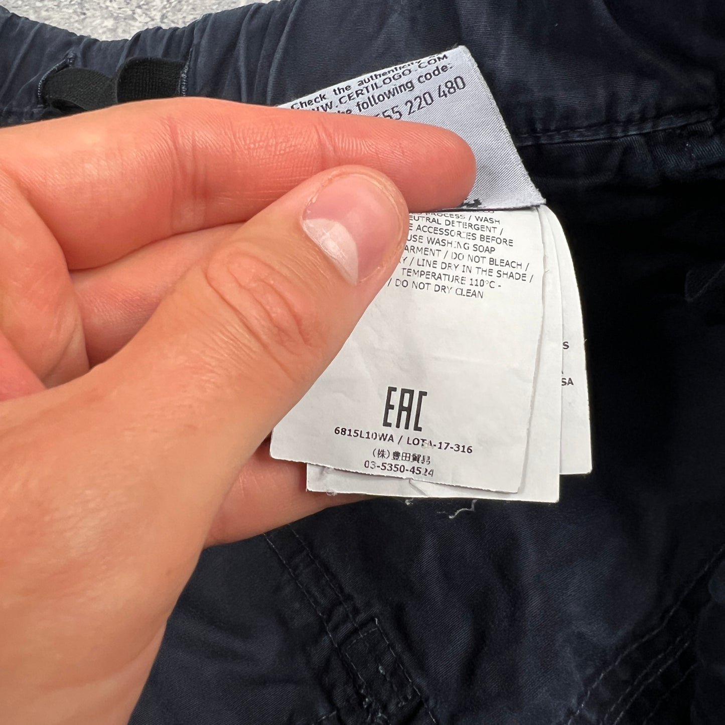 Stone Island Navy Cargo Shorts W36”