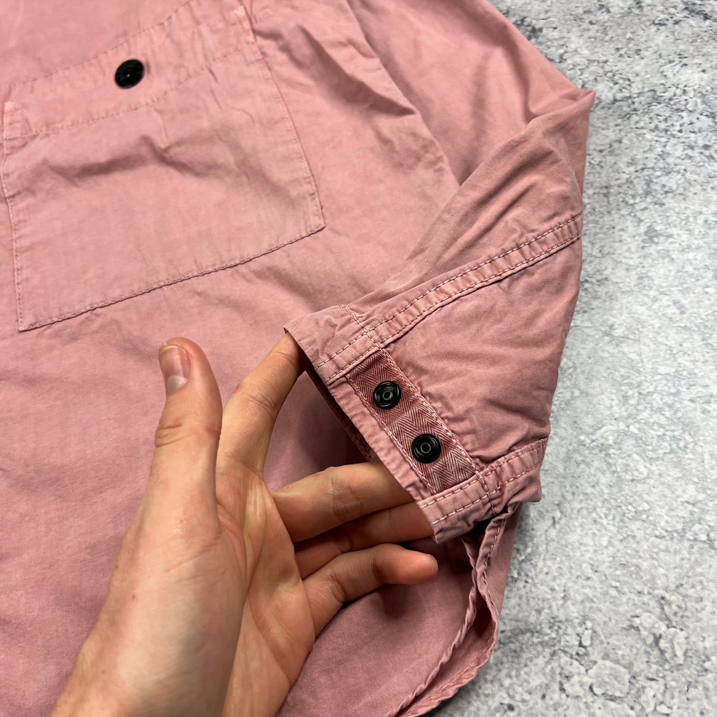 Stone Island Pink Garment Dyed Overshirt Small 22”